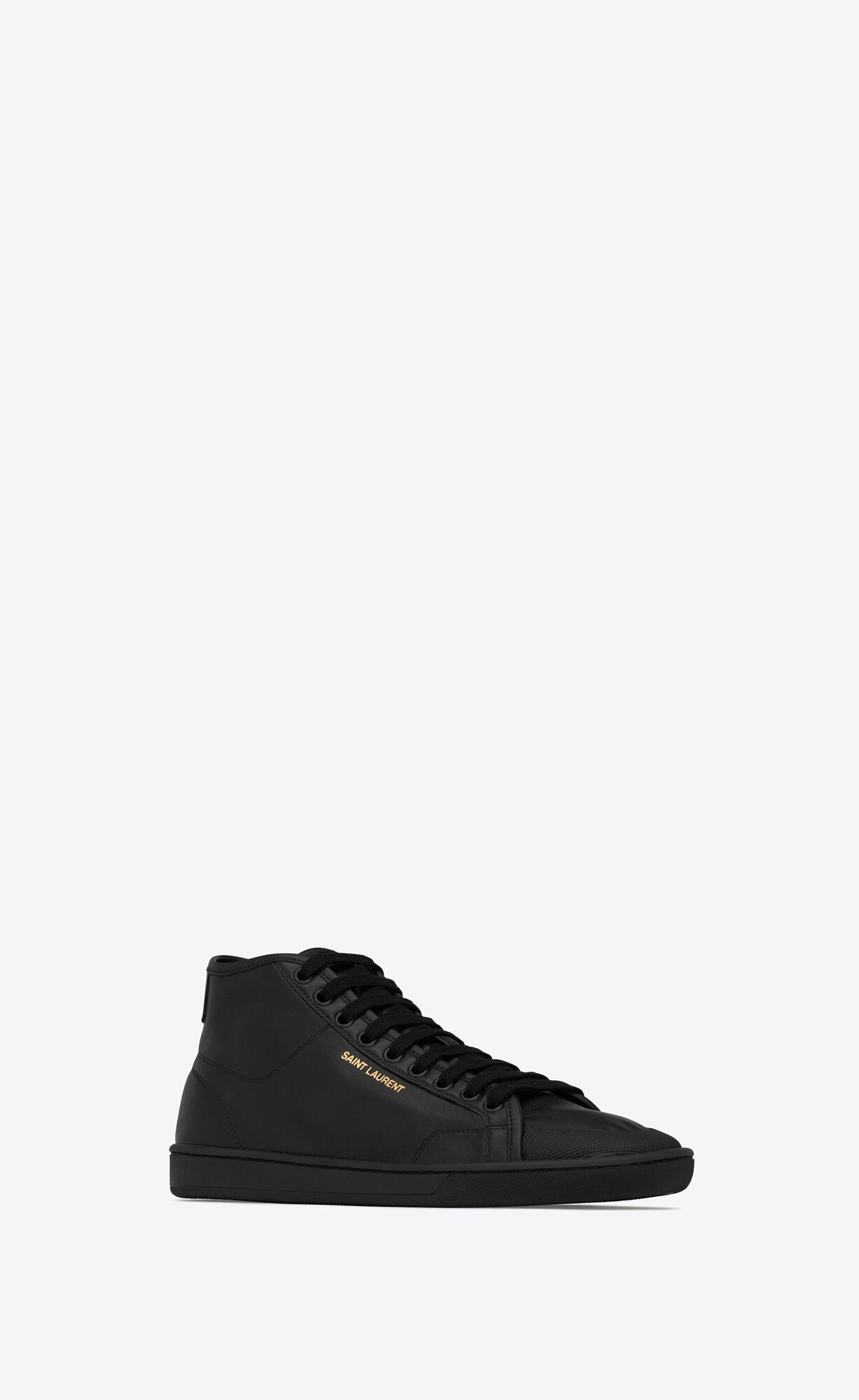 YSL Court Classic Sl/39 Mid-top Sneakers In Leather Noir | EYIOT3918