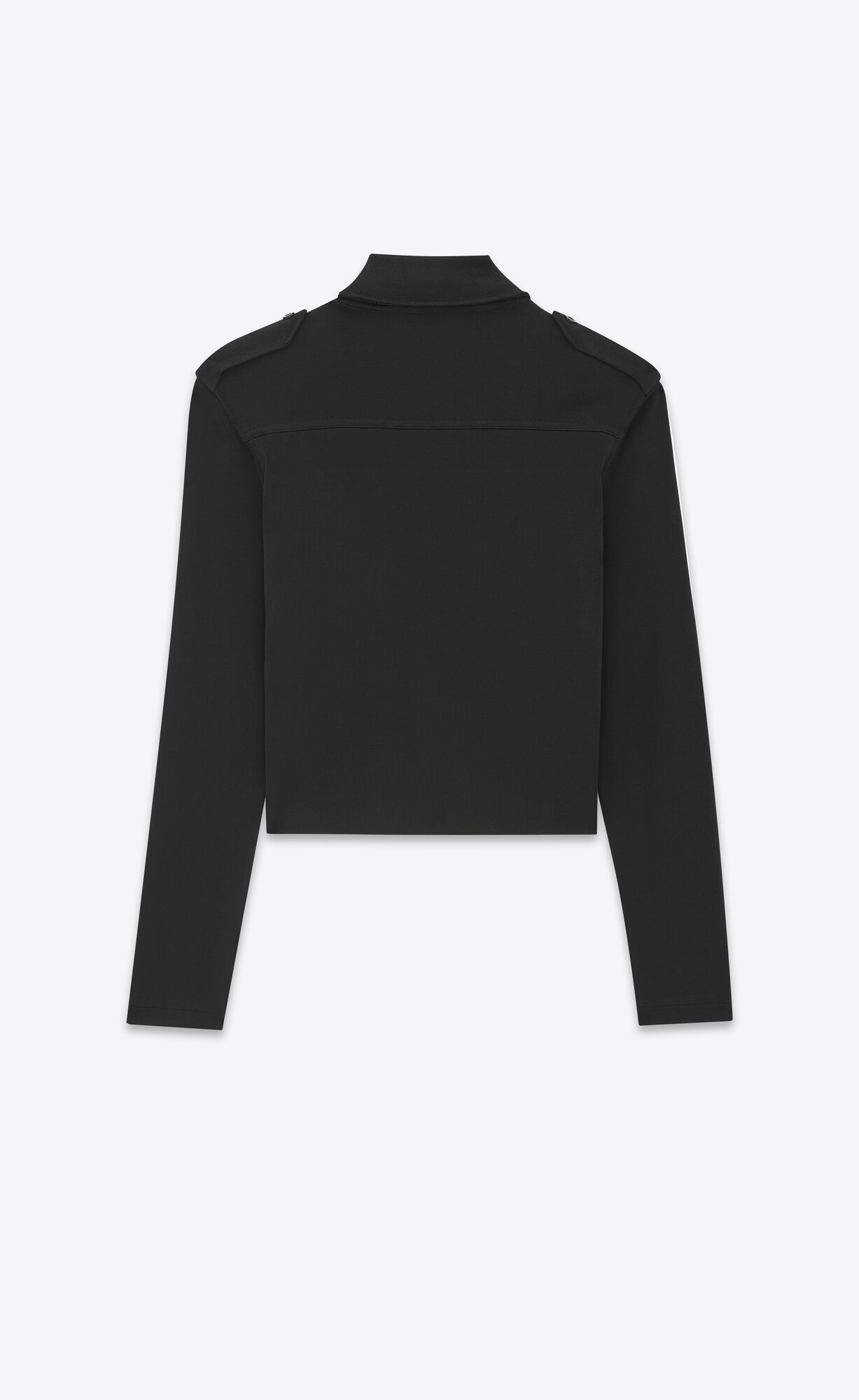 YSL Cropped Polo Shirt In Knit Black | FSOIT1628