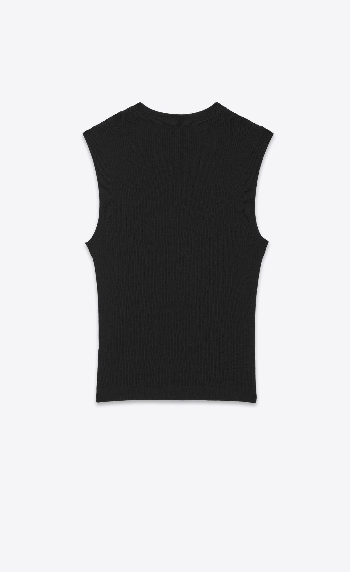 YSL Cropped Top In Cashmere, Wool And Silk Black | NESCU3041