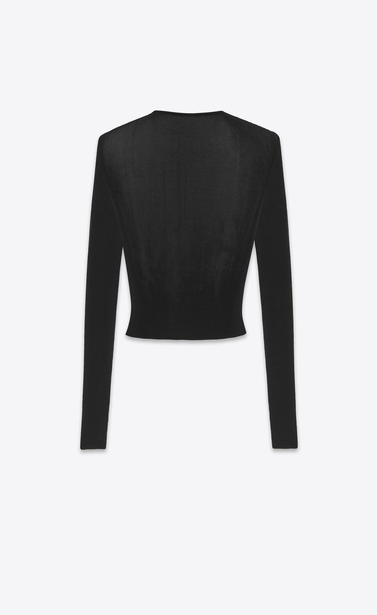 YSL Cropped Top In Ribbed Knit Black | NICTZ5082