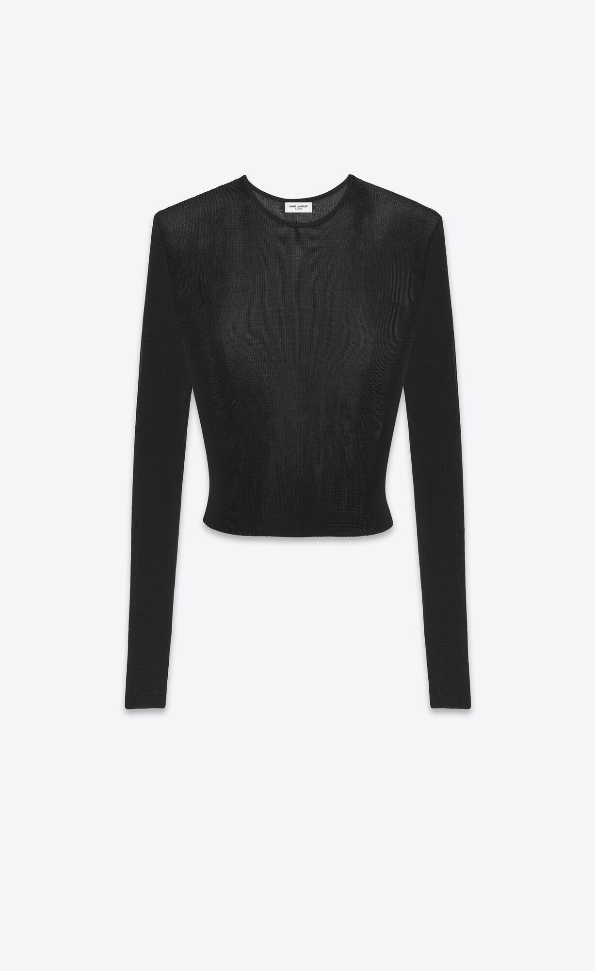 YSL Cropped Top In Ribbed Knit Black | NICTZ5082