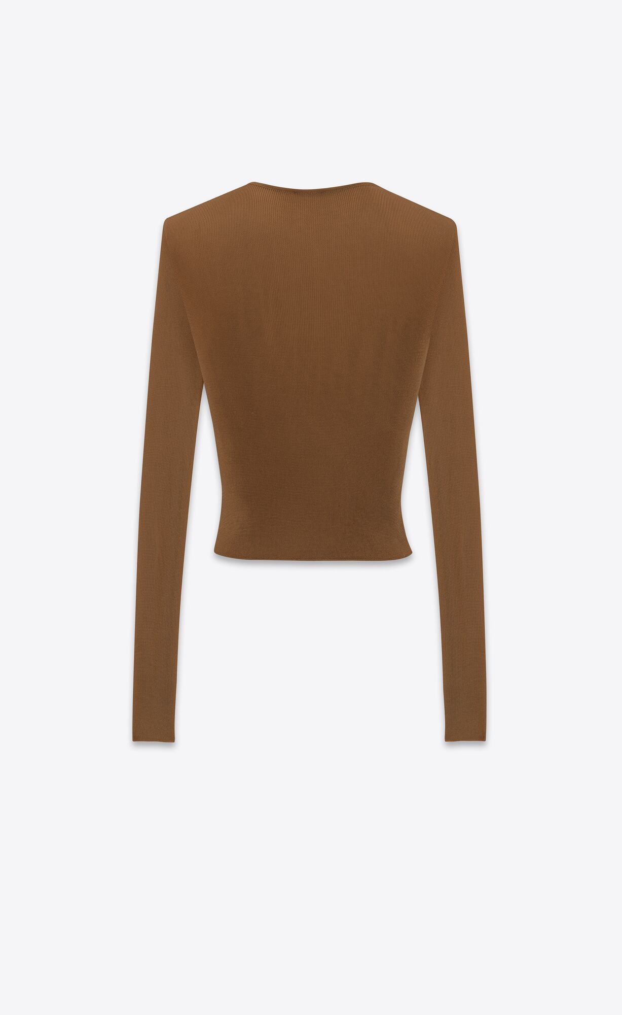 YSL Cropped Top In Ribbed Knit Noisette | UGBYZ2703