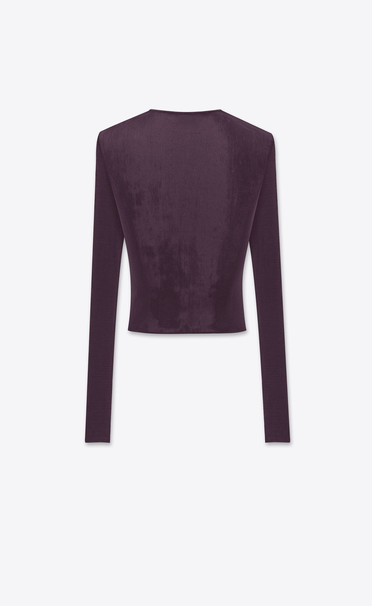 YSL Cropped Top In Ribbed Knit Prune | HAUKB4617