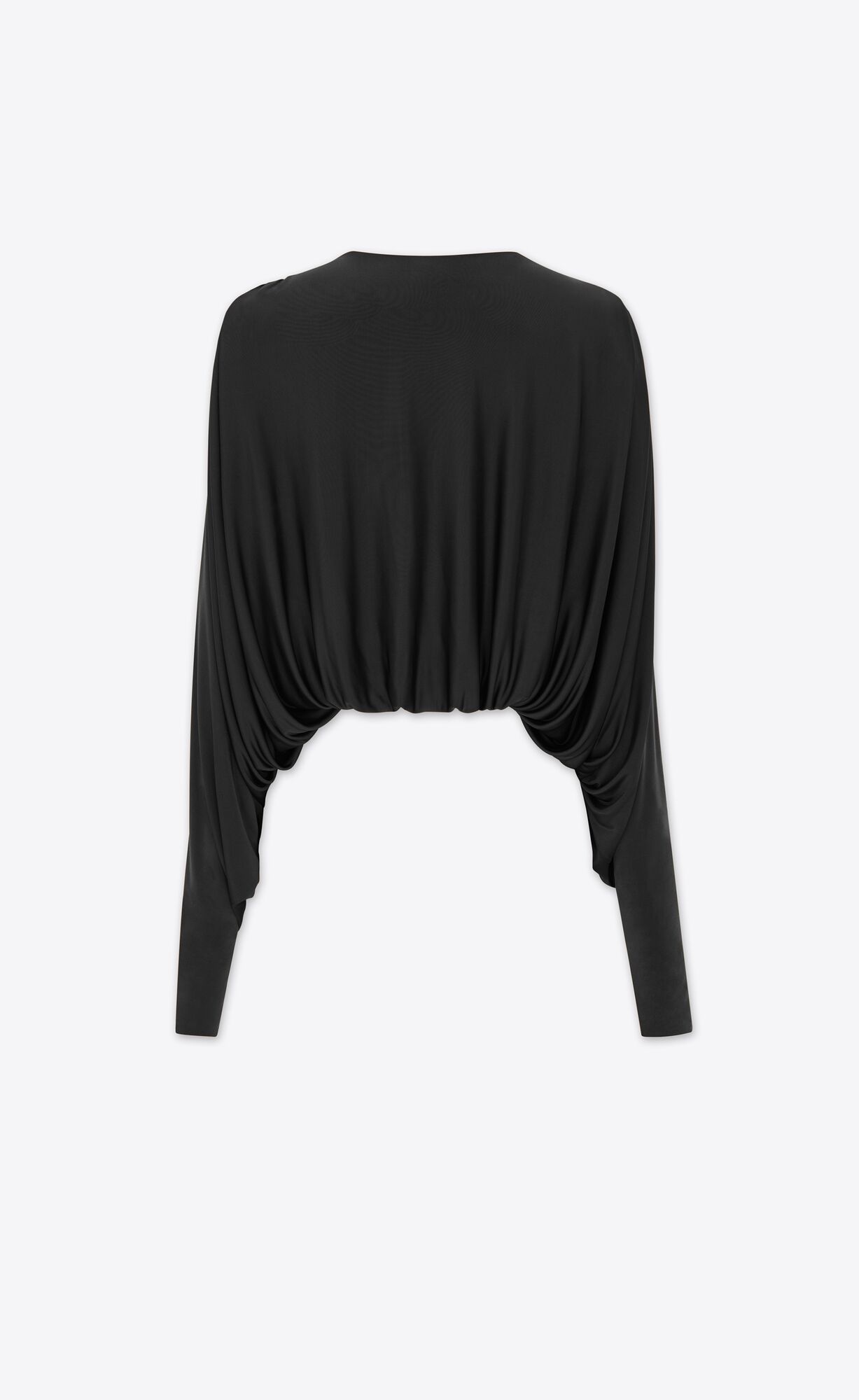 YSL Cropped Top In Shiny Jersey Black | PHOLR4791