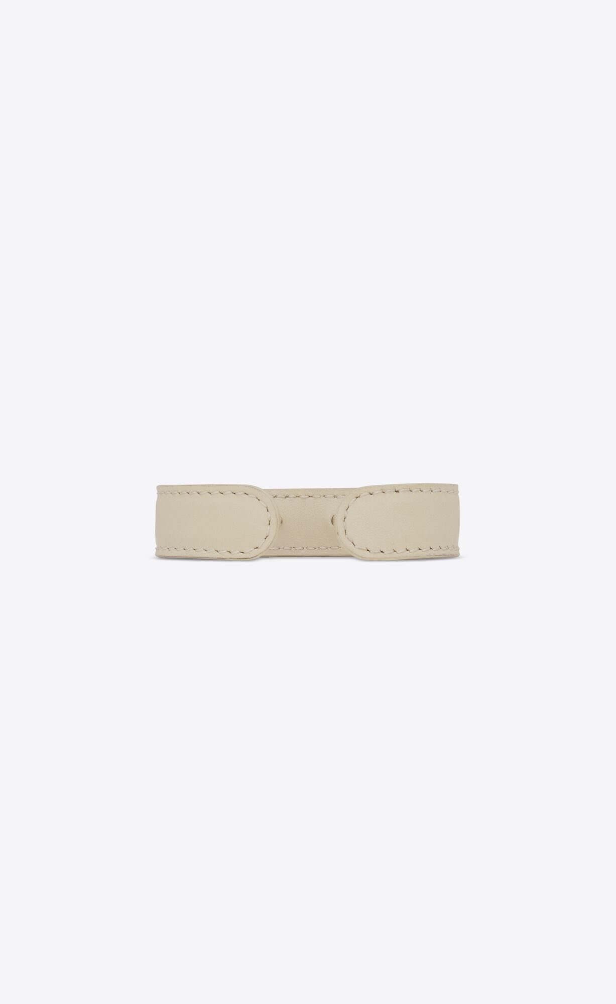 YSL Cuff Bracelet In Smooth Leather And Metal Crema Soft & Light Bronze | EBDPT5987