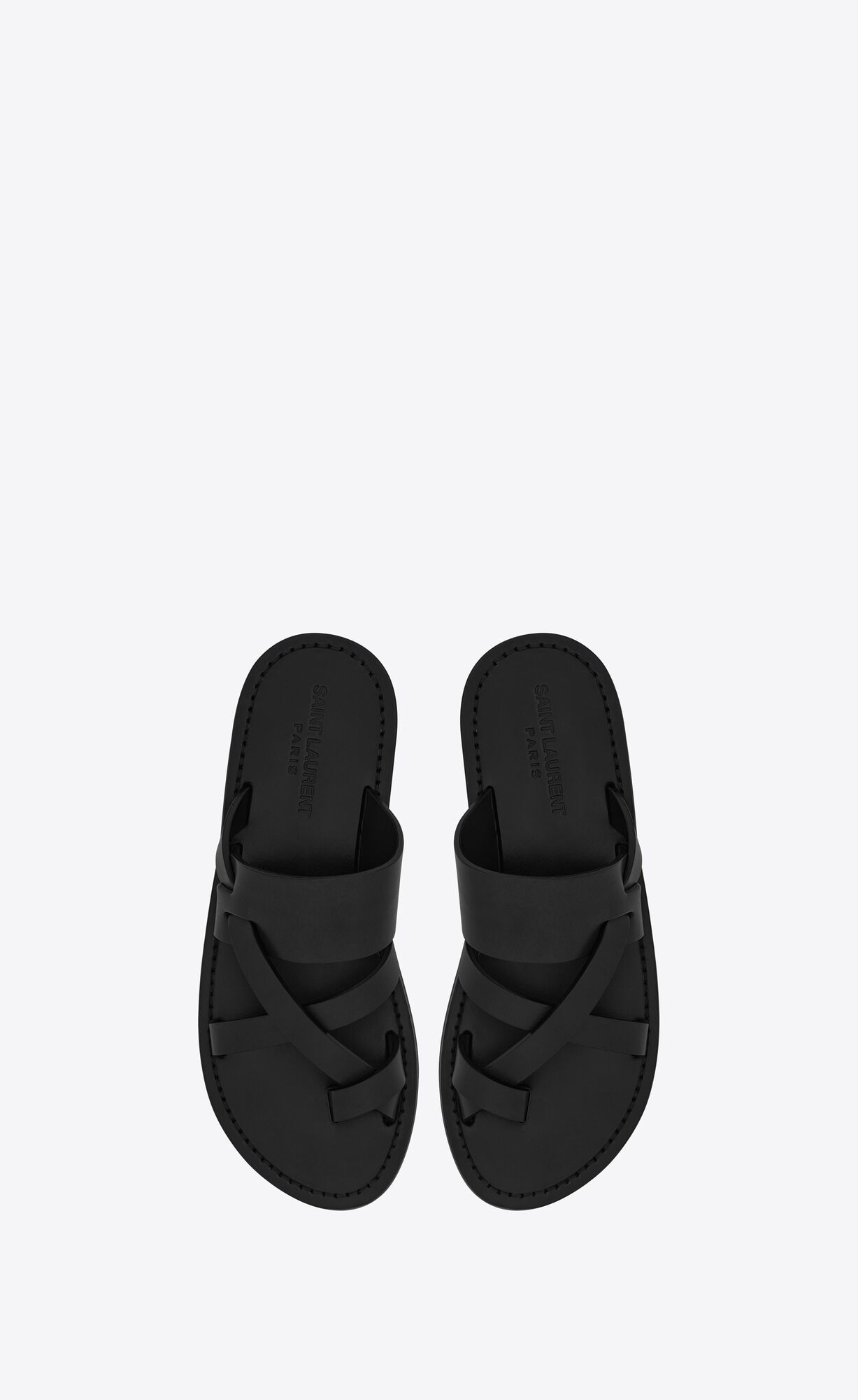 YSL Culver Mules In Smooth Leather Black | LMXVZ7453