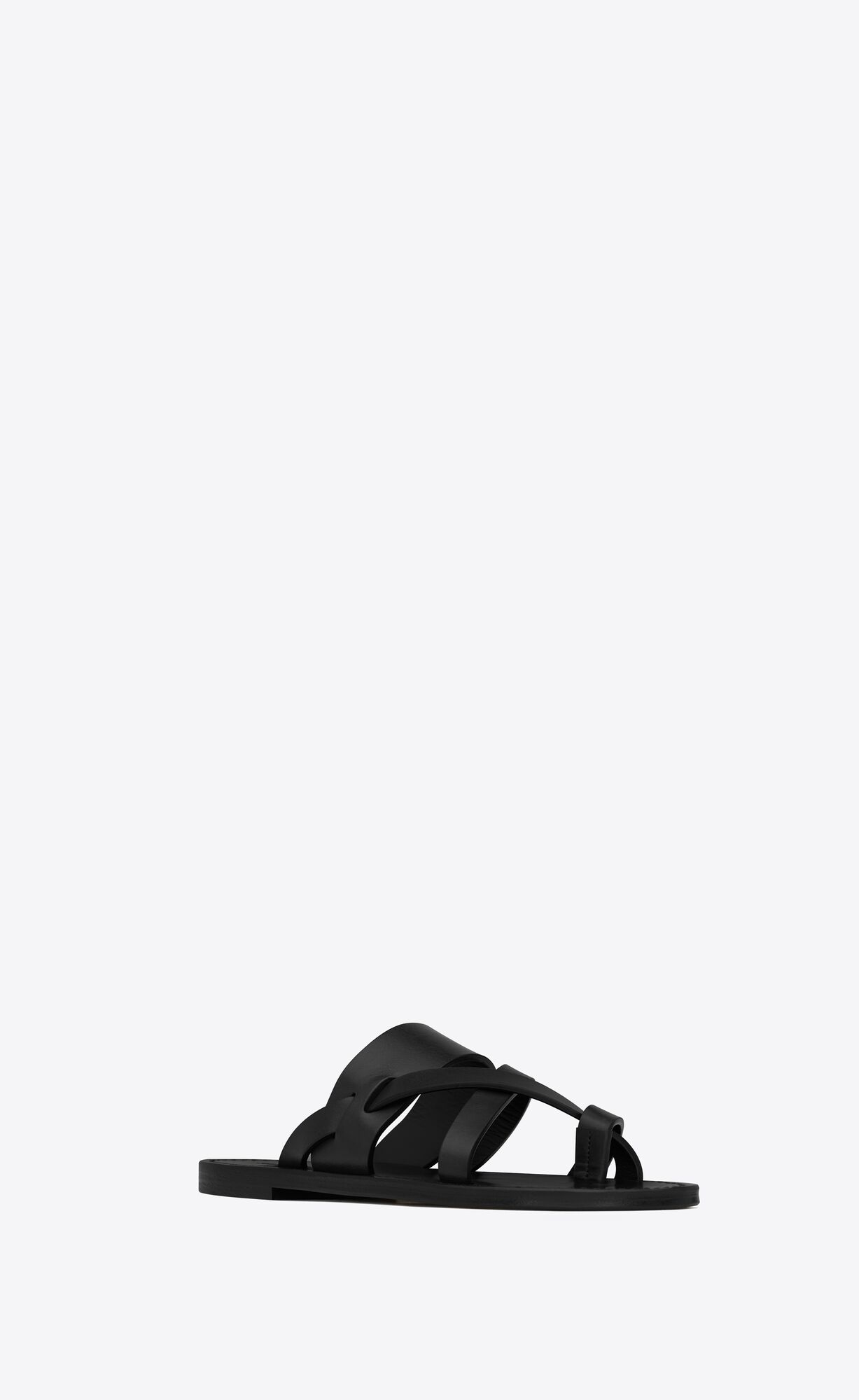 YSL Culver Mules In Smooth Leather Black | LMXVZ7453