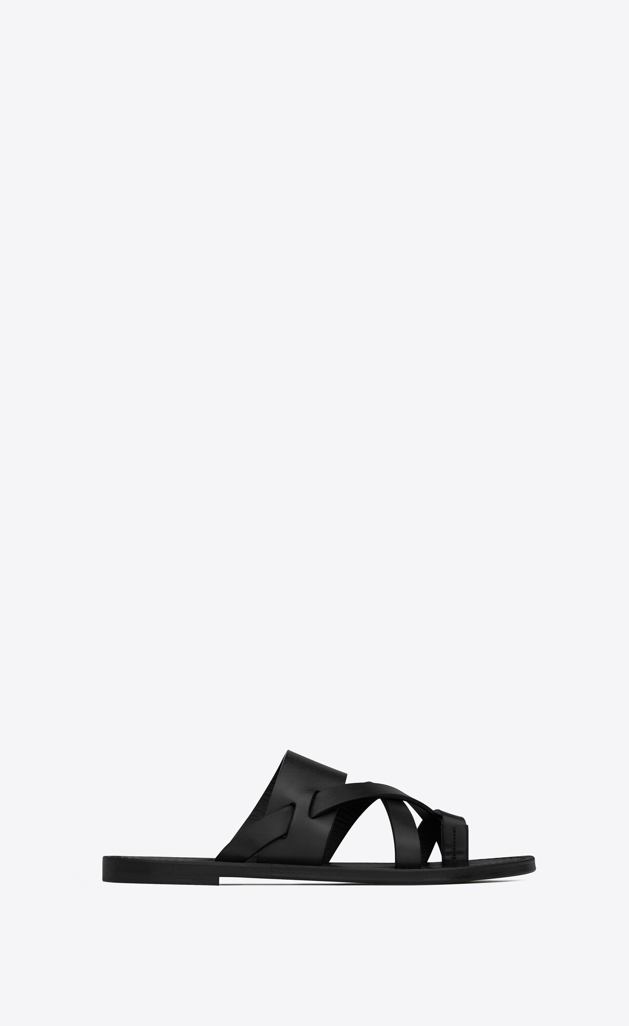 YSL Culver Mules In Smooth Leather Black | LMXVZ7453