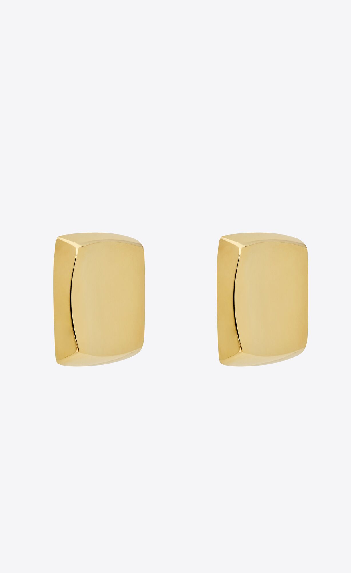 YSL Curvy Square Earrings In Metal Gold | OTSVZ5931