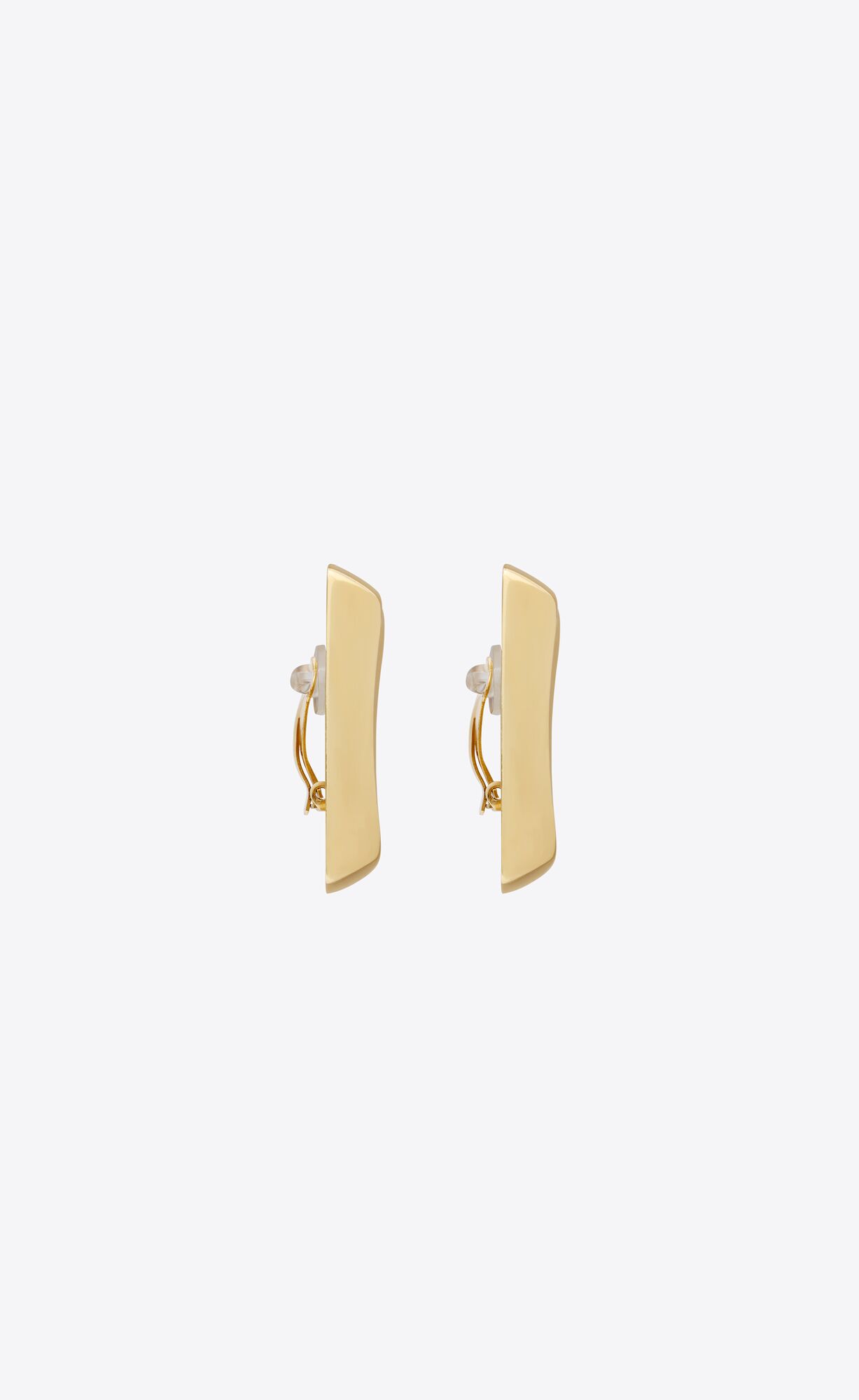 YSL Curvy Square Earrings In Metal Gold | OTSVZ5931