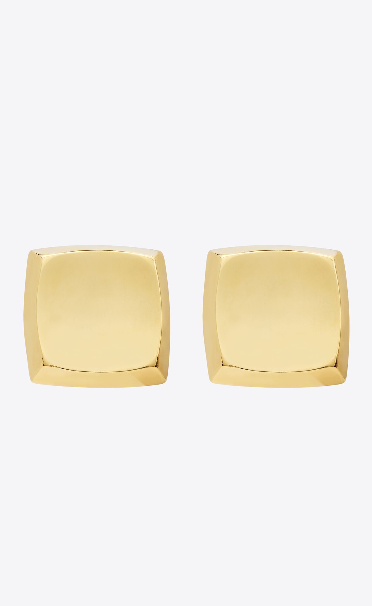 YSL Curvy Square Earrings In Metal Gold | OTSVZ5931