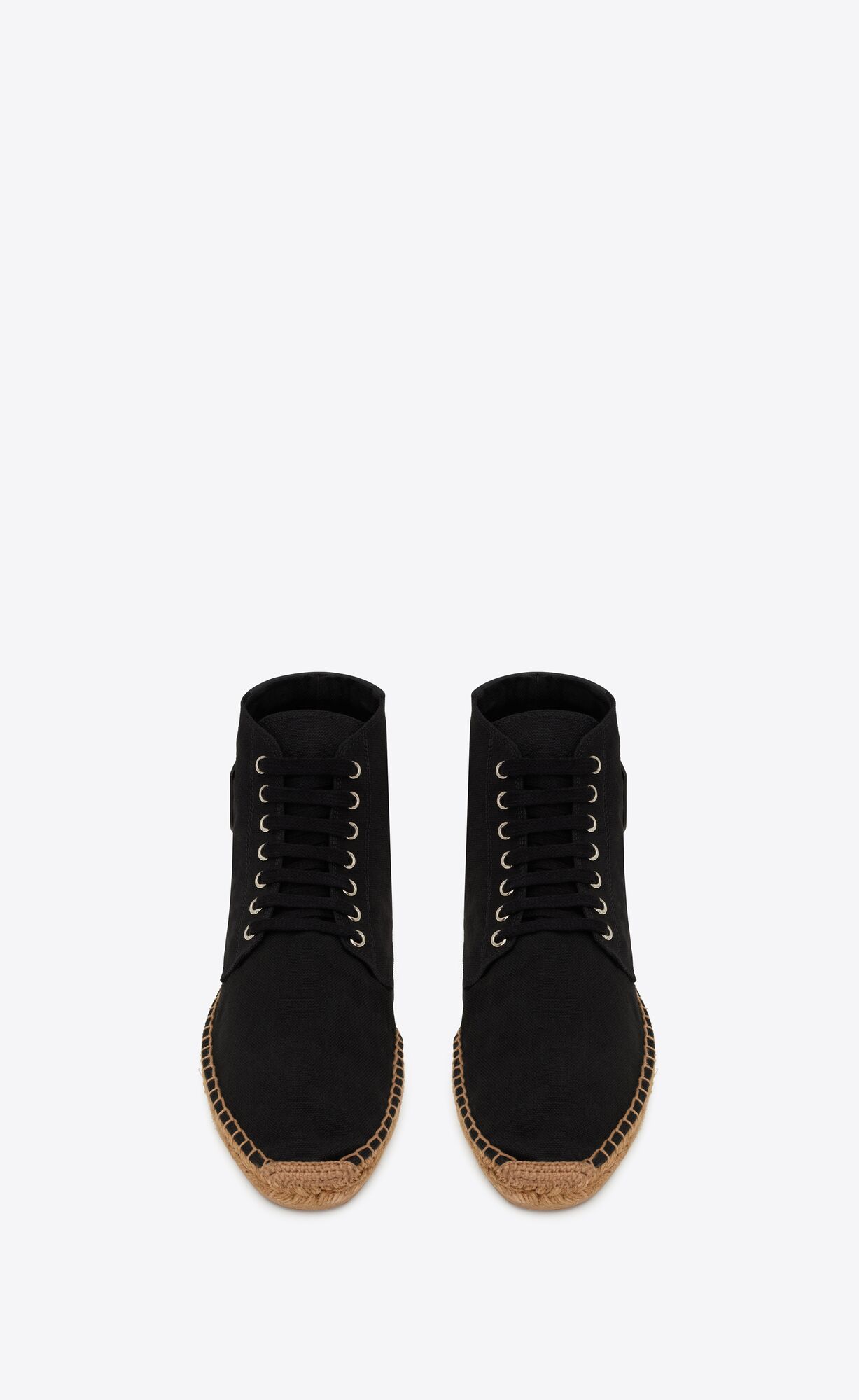 YSL Damon High-top Espadrilles In Canvas Black | YLXVU4367