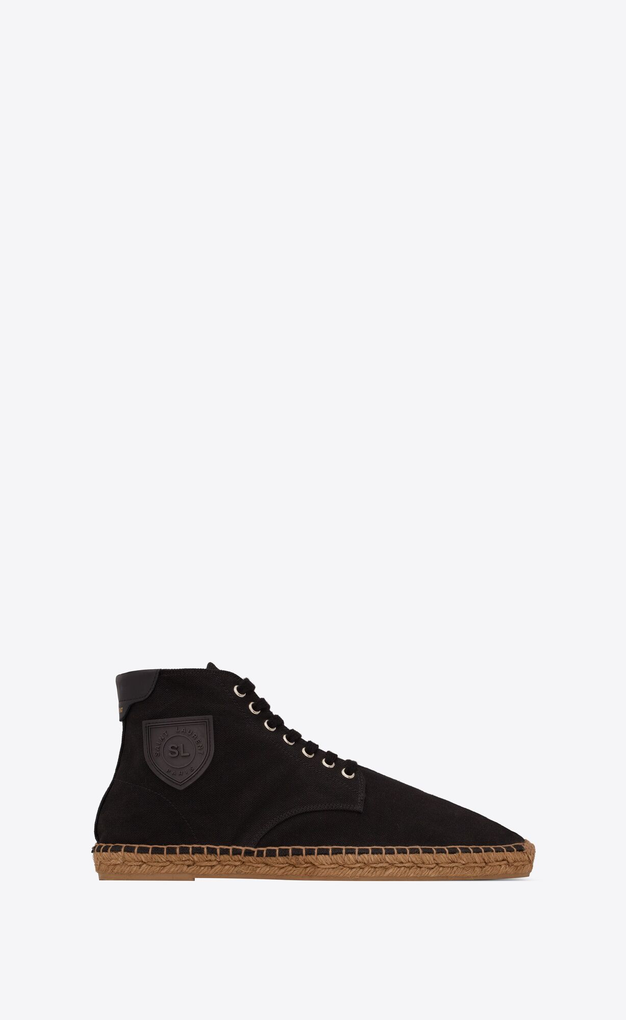 YSL Damon High-top Espadrilles In Canvas Black | YLXVU4367