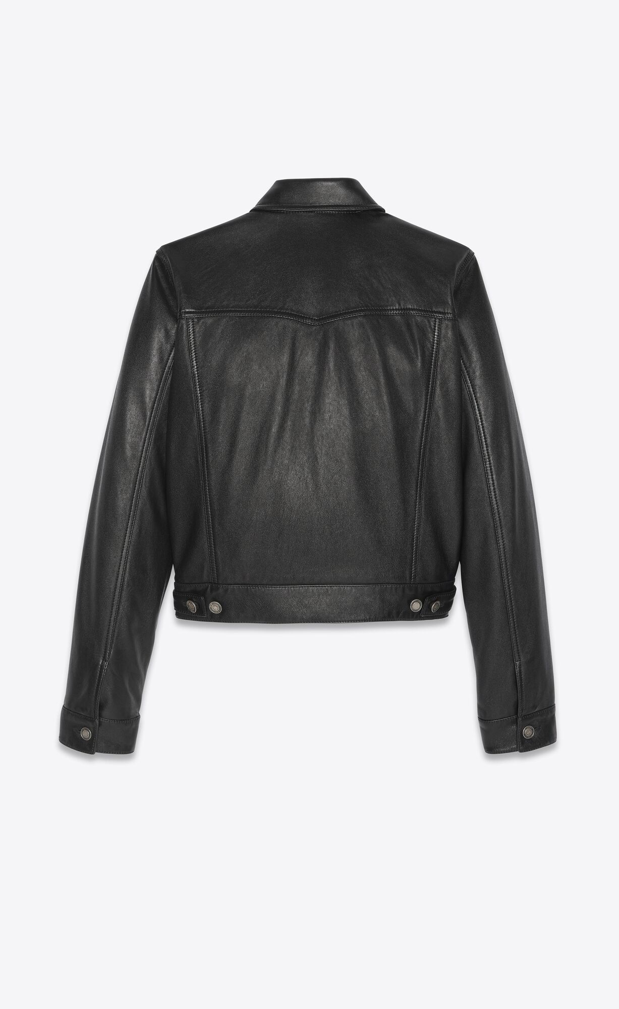 YSL Denim Jacket In Smooth Drummed Lambskin Black | WHXMR8203