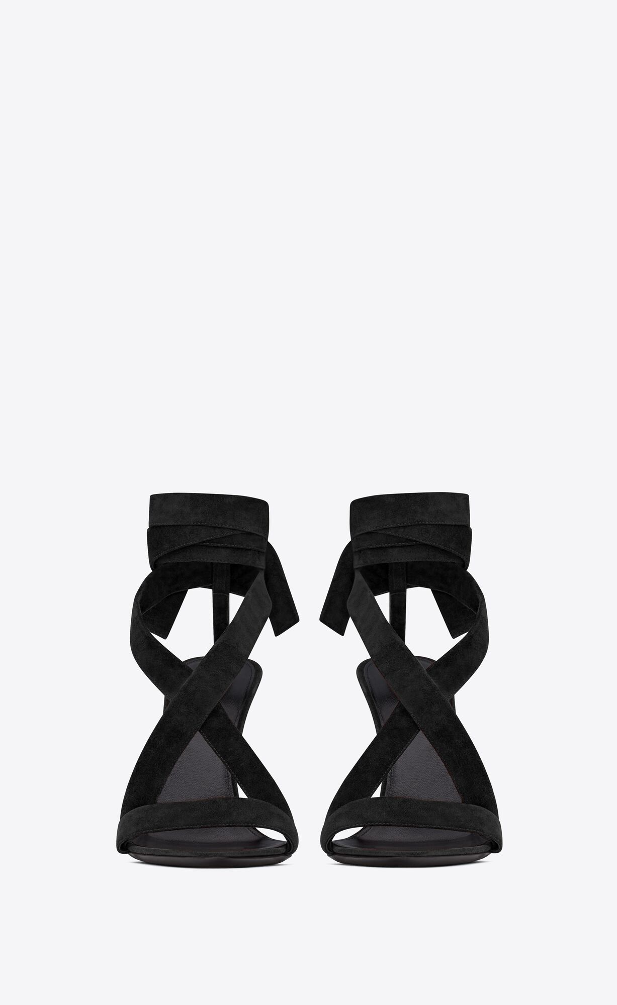 YSL Deva Sandals In Suede Black | YQGTB9725