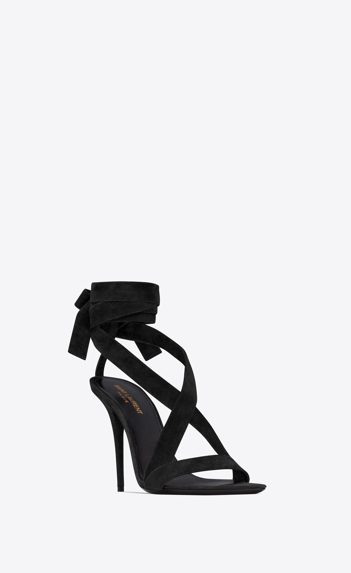 YSL Deva Sandals In Suede Black | YQGTB9725