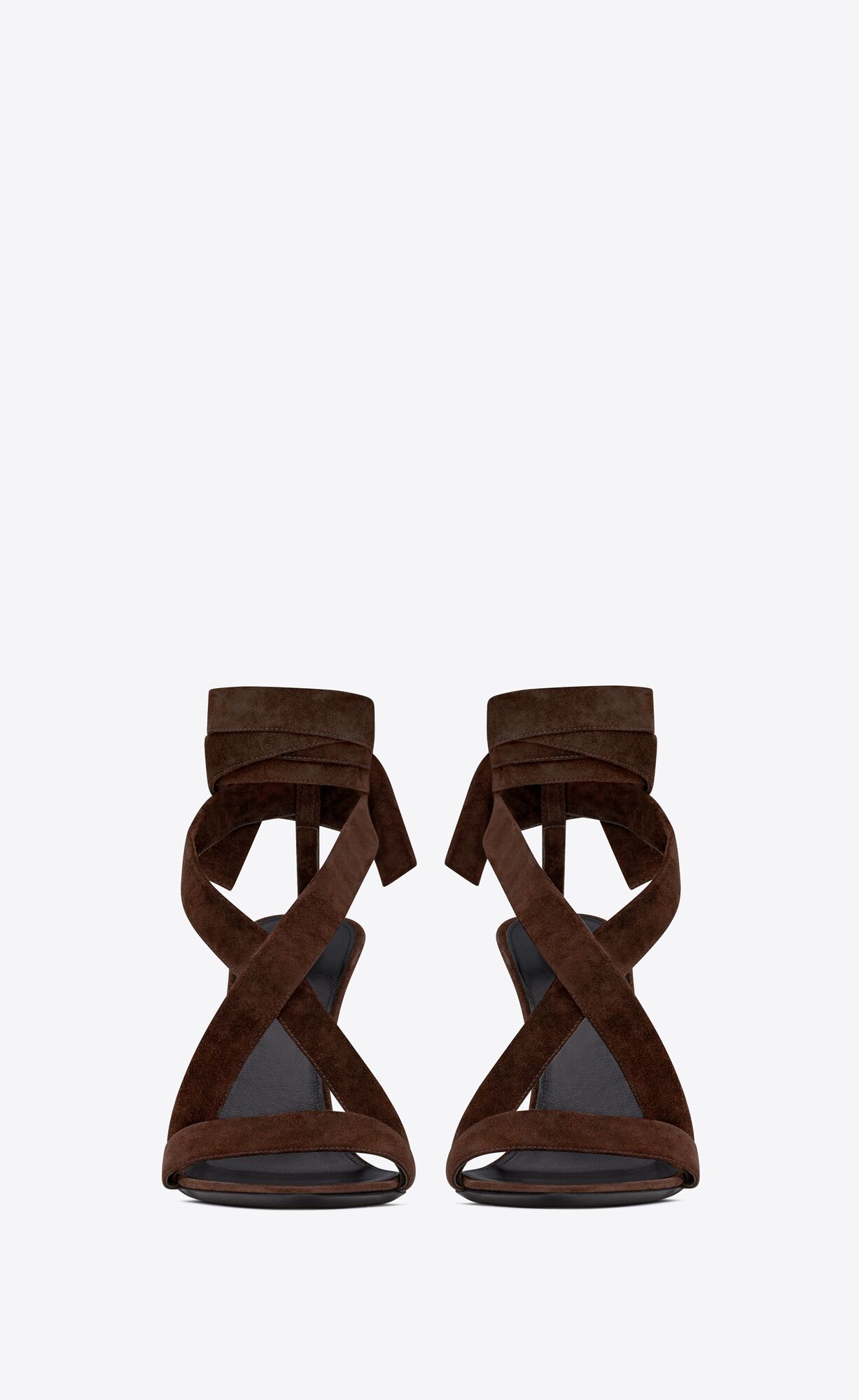 YSL Deva Sandals In Suede Dark Brown | LCGIJ1806