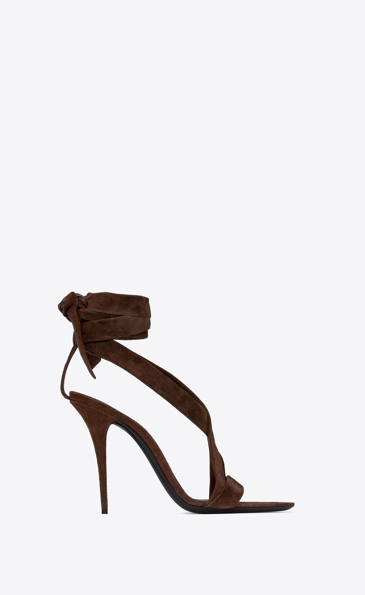 YSL Deva Sandals In Suede Dark Brown | LCGIJ1806