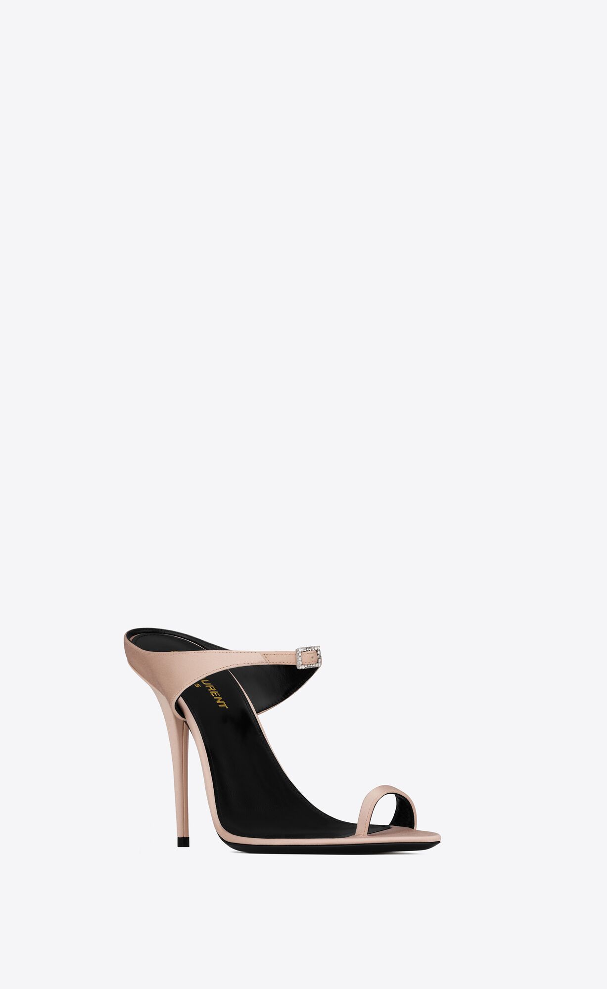 YSL Dive Mules In Silk Satin Genuine Nude | MFBAU0473