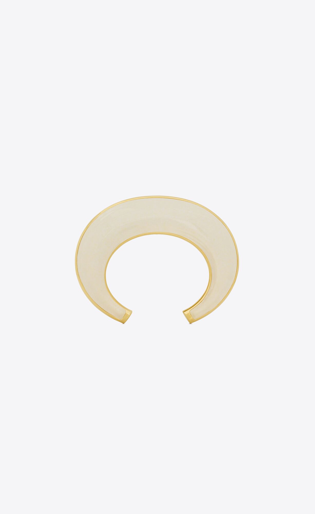 YSL Dome Cuff Bracelet In Metal Gold And Ivory | FEWGJ6913