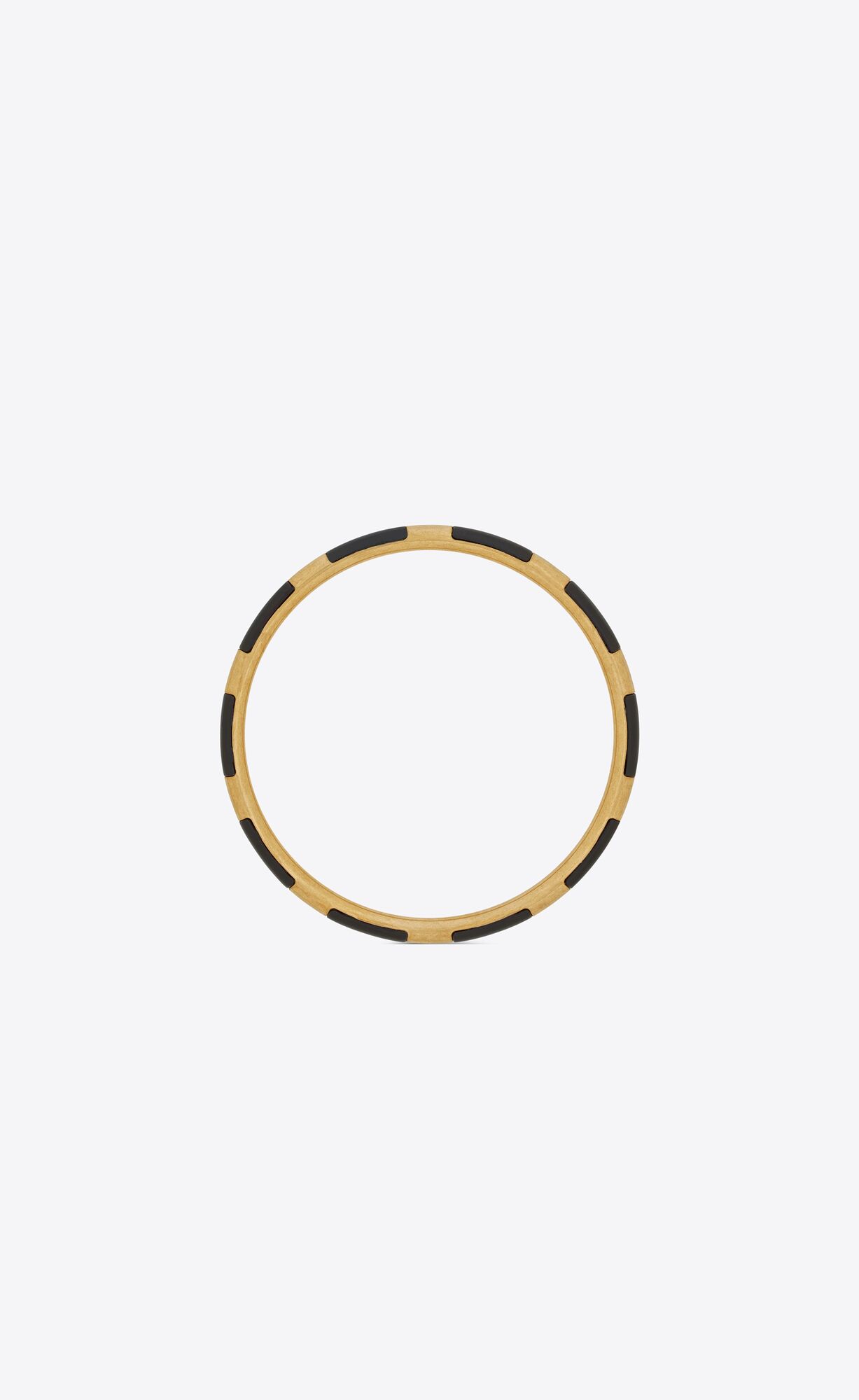 YSL Domino Bangle In Metal And Resin Aged Brass Gold And Black | LTOJF7914