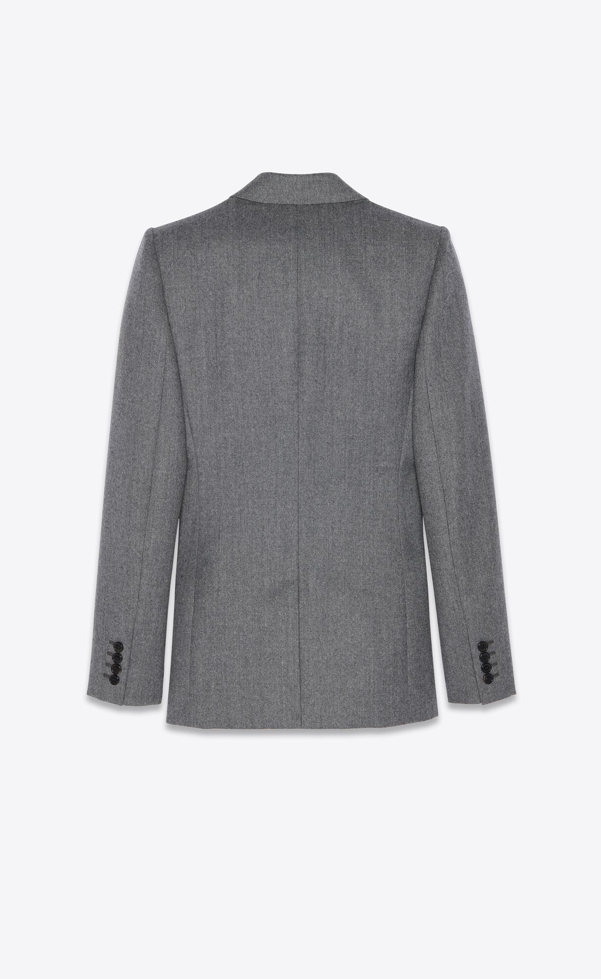 YSL Double-breasted Jacket In Flannel Gris | SXYVT8276