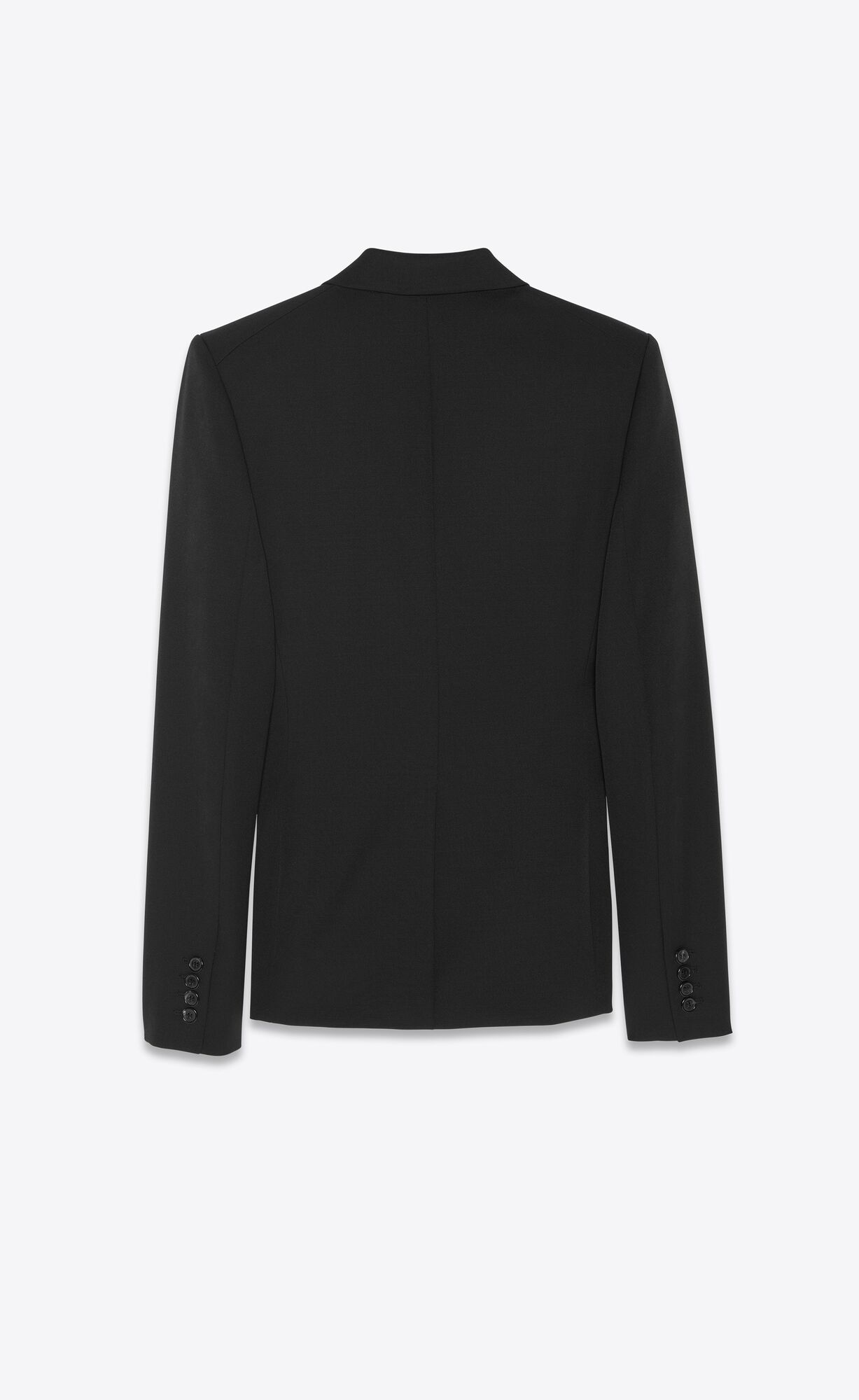 YSL Double-breasted Jacket In Grain De Poudre Noir | RECNZ1945