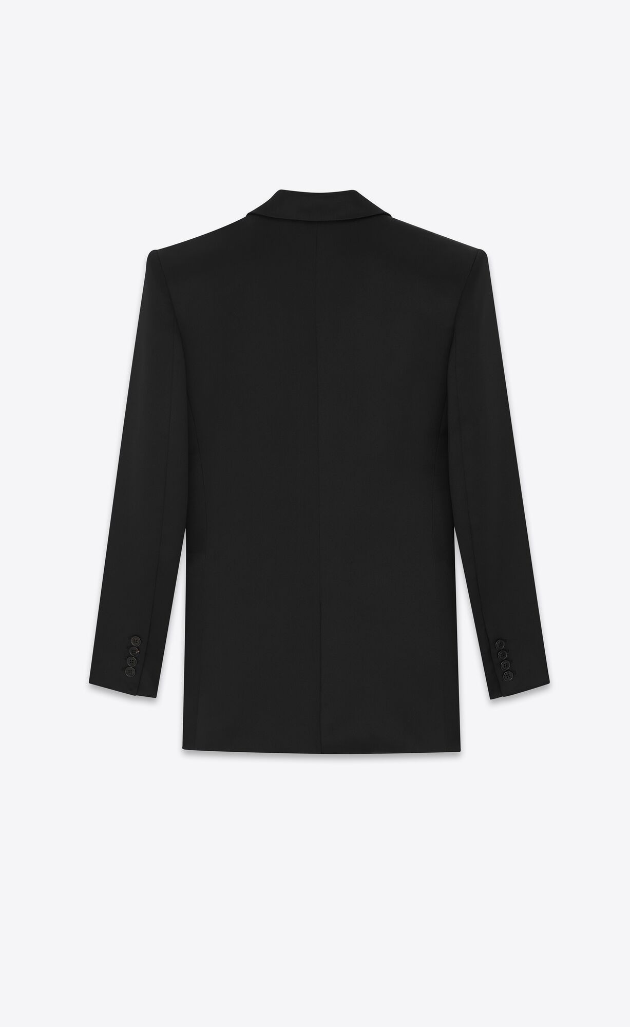 YSL Double-breasted Jacket In Silk Satin Black | TCVGF0328