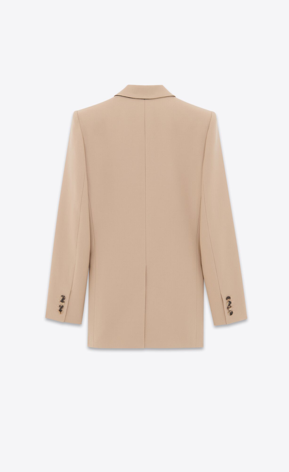 YSL Double-breasted Jacket In Wool Gabardine Beige Vintage | MVZXT9452