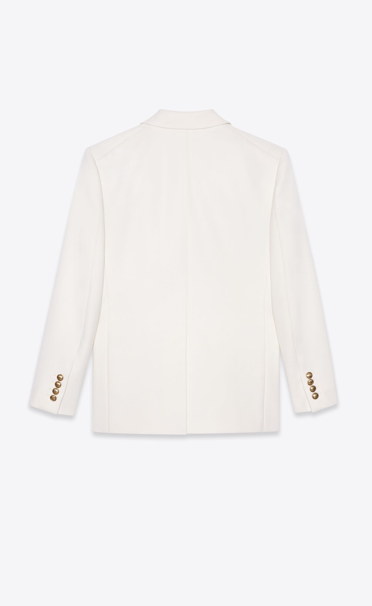 YSL Double-breasted Jacket In Wool Twill Chalk | AMWZB8973