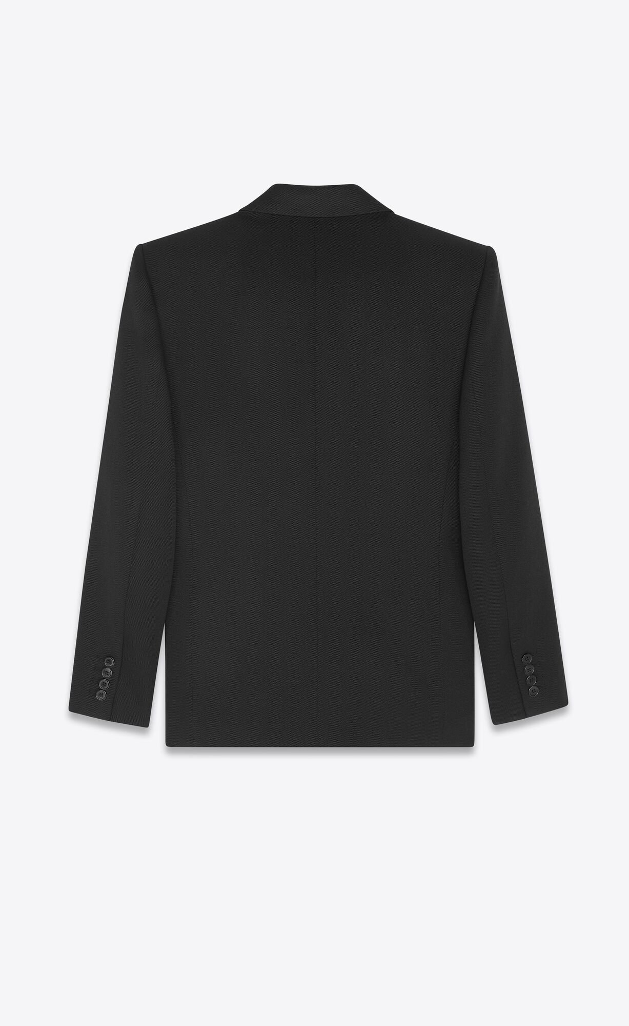 YSL Double-breasted Jacket In Wool Twill Noir | LBJHT9821