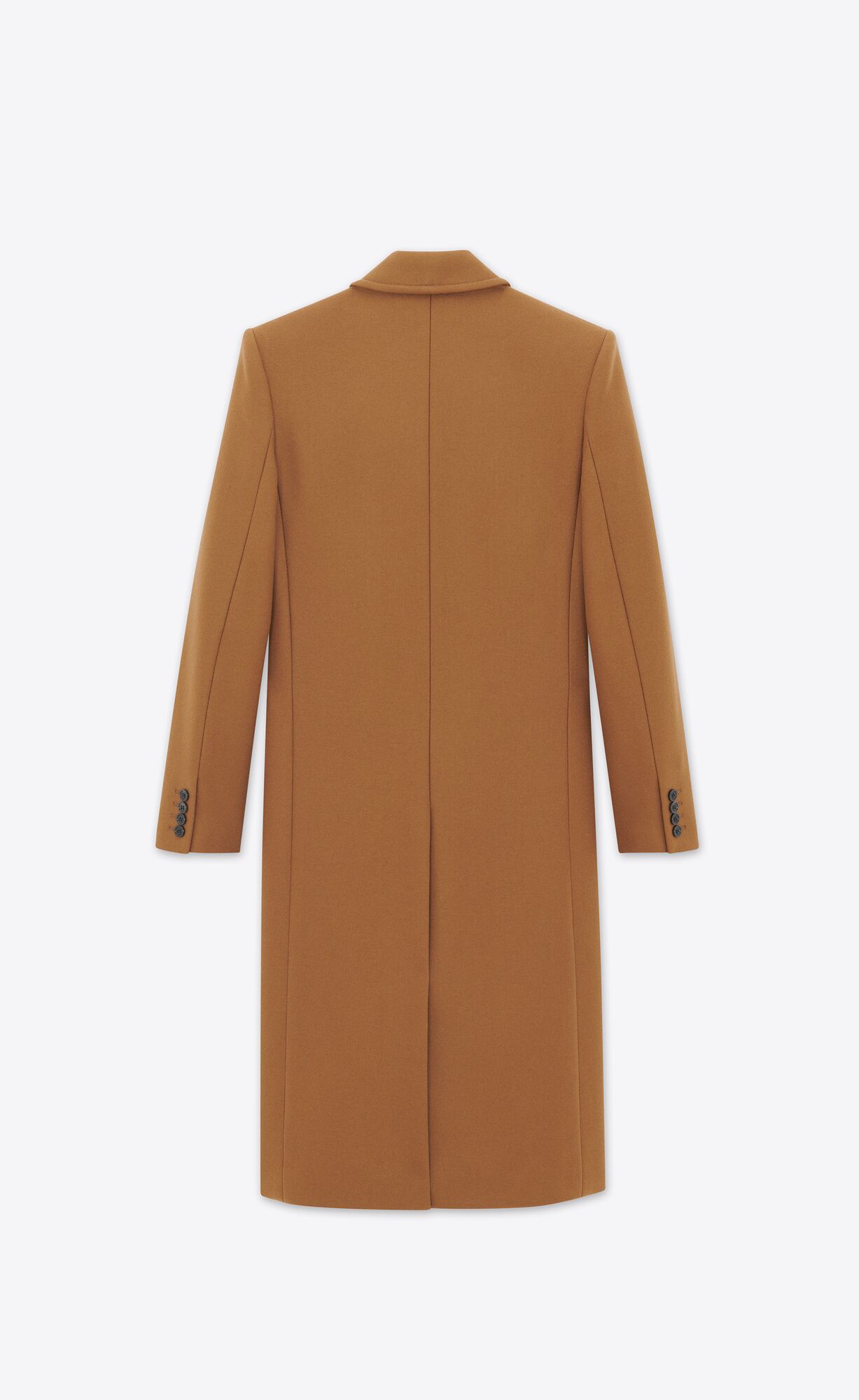 YSL Double-breasted Long Coat In Wool Camel | WPKJF0134