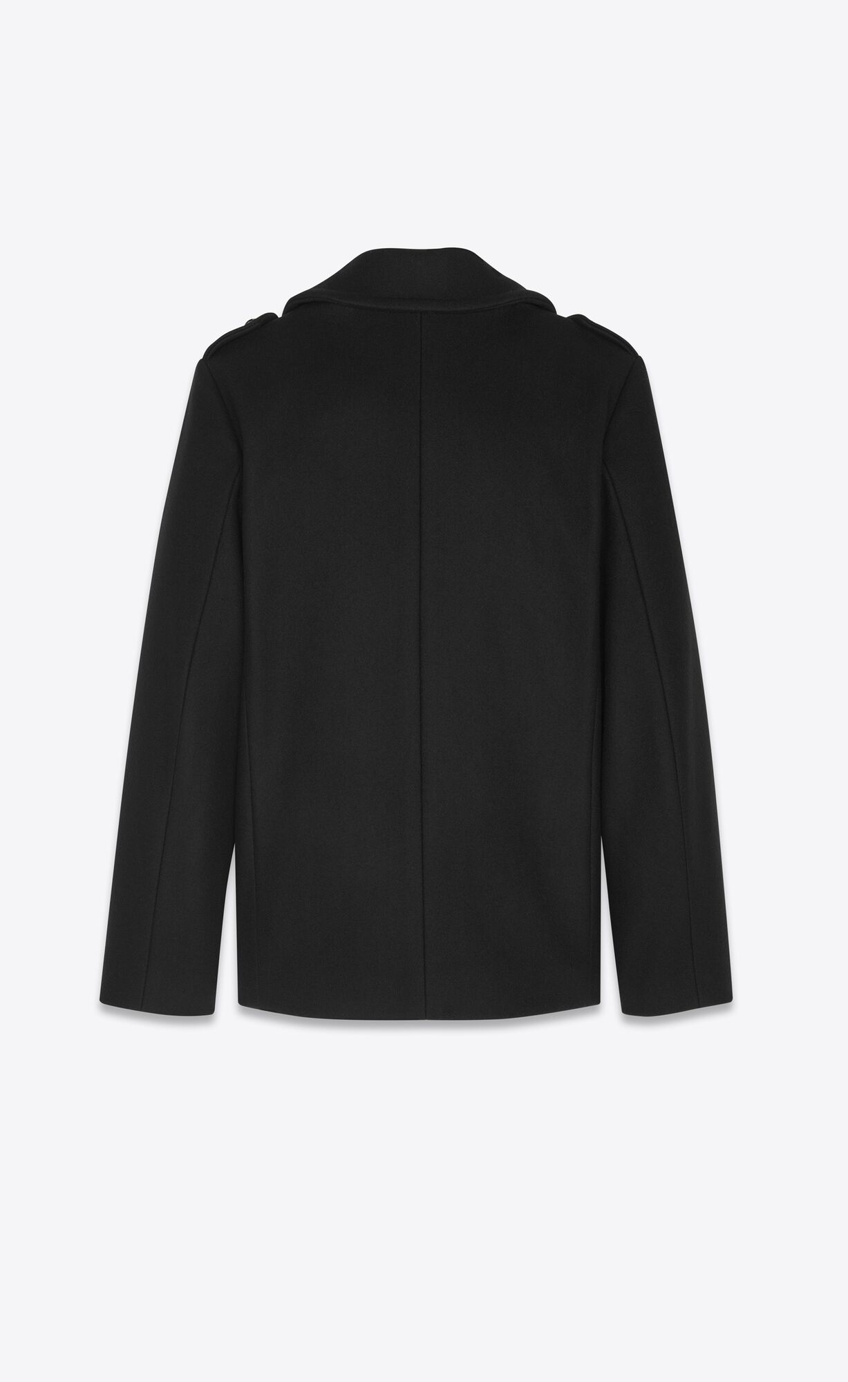 YSL Double-breasted Peacoat In Wool Black | KTCMP2963