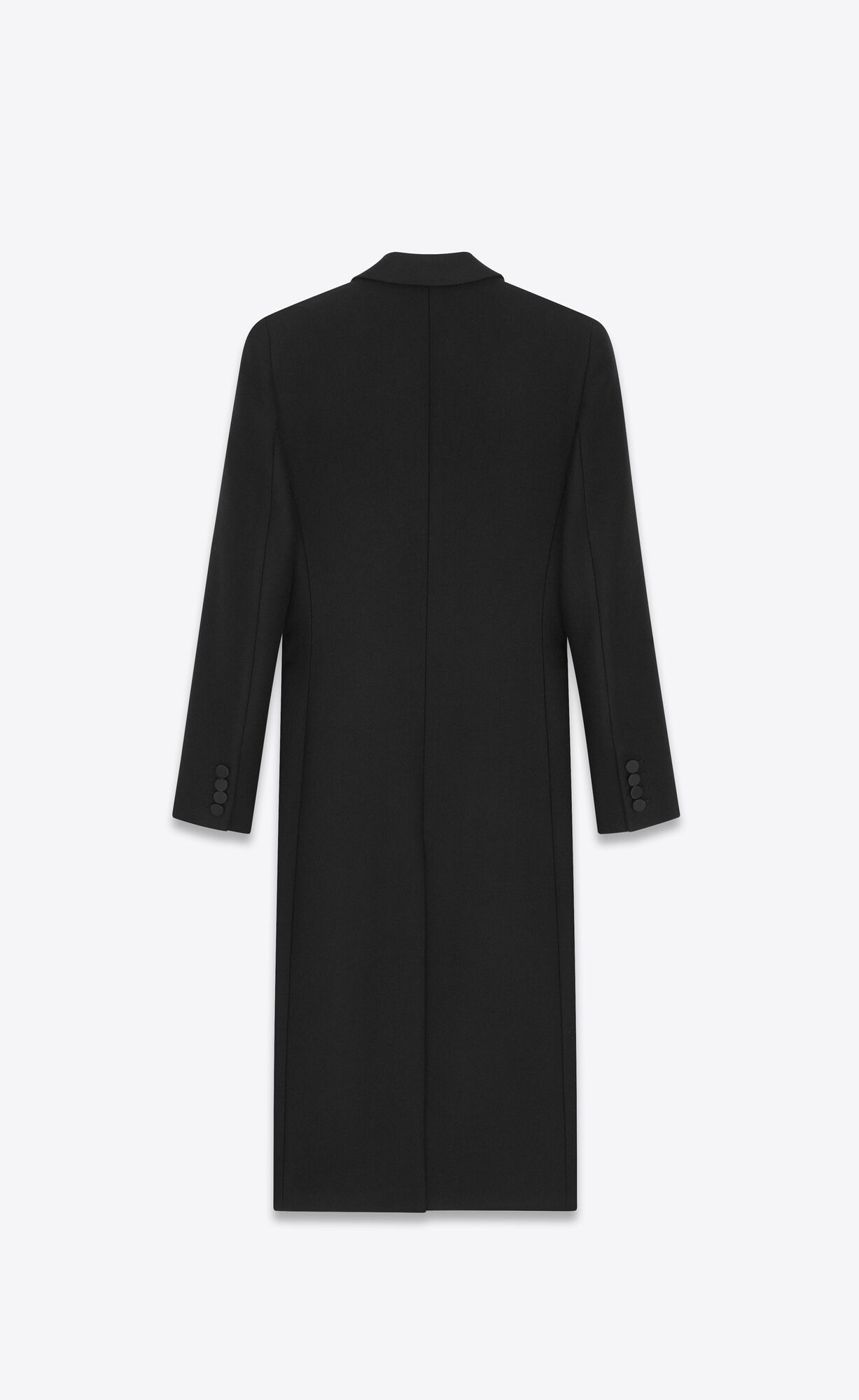 YSL Double-breasted Tuxedo Coat In Wool Black | DYFHM0483