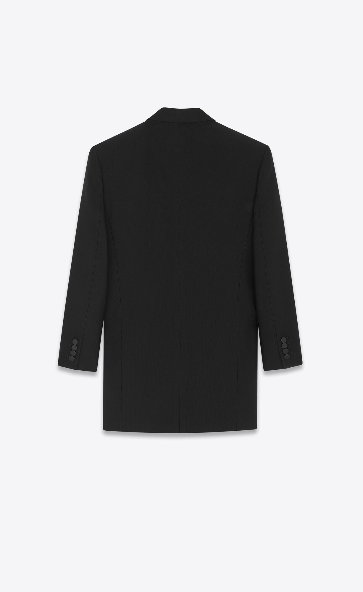 YSL Double-breasted Tuxedo Jacket In Wool Noir | LTHOM8076