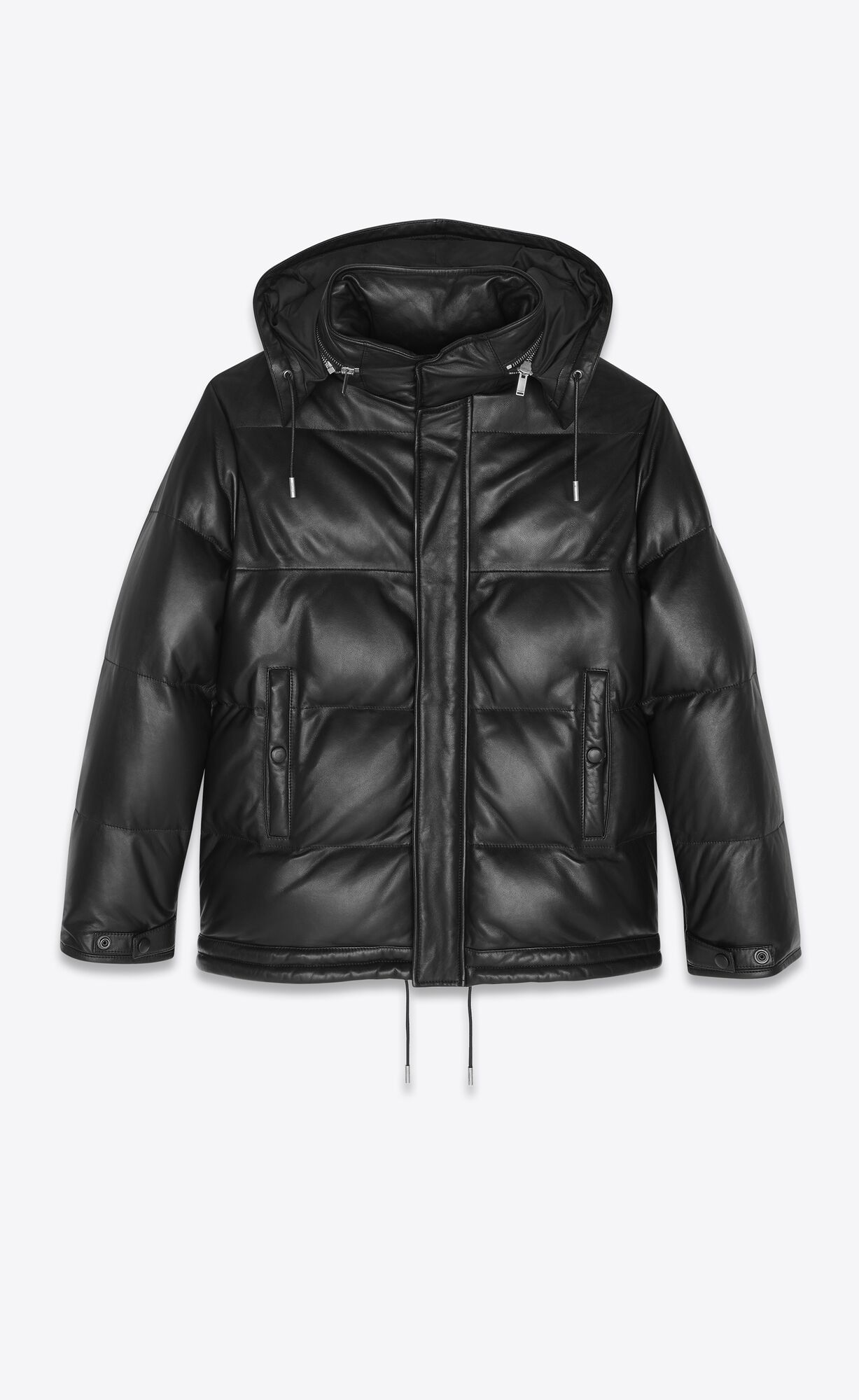 YSL Down Jacket In Lambskin Black | UDVQX0749