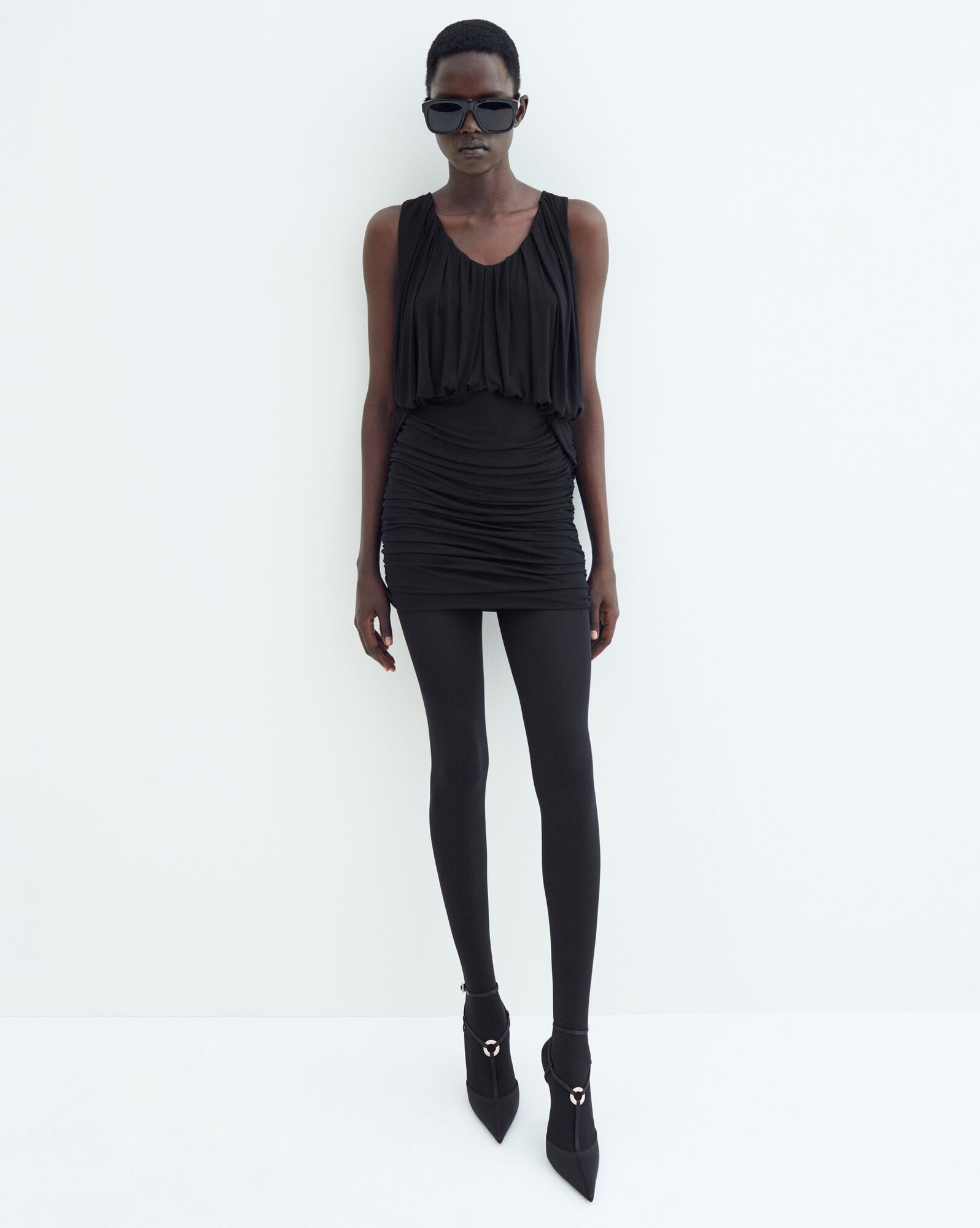 YSL Draped Dress In Jersey Black | OIRUN8463