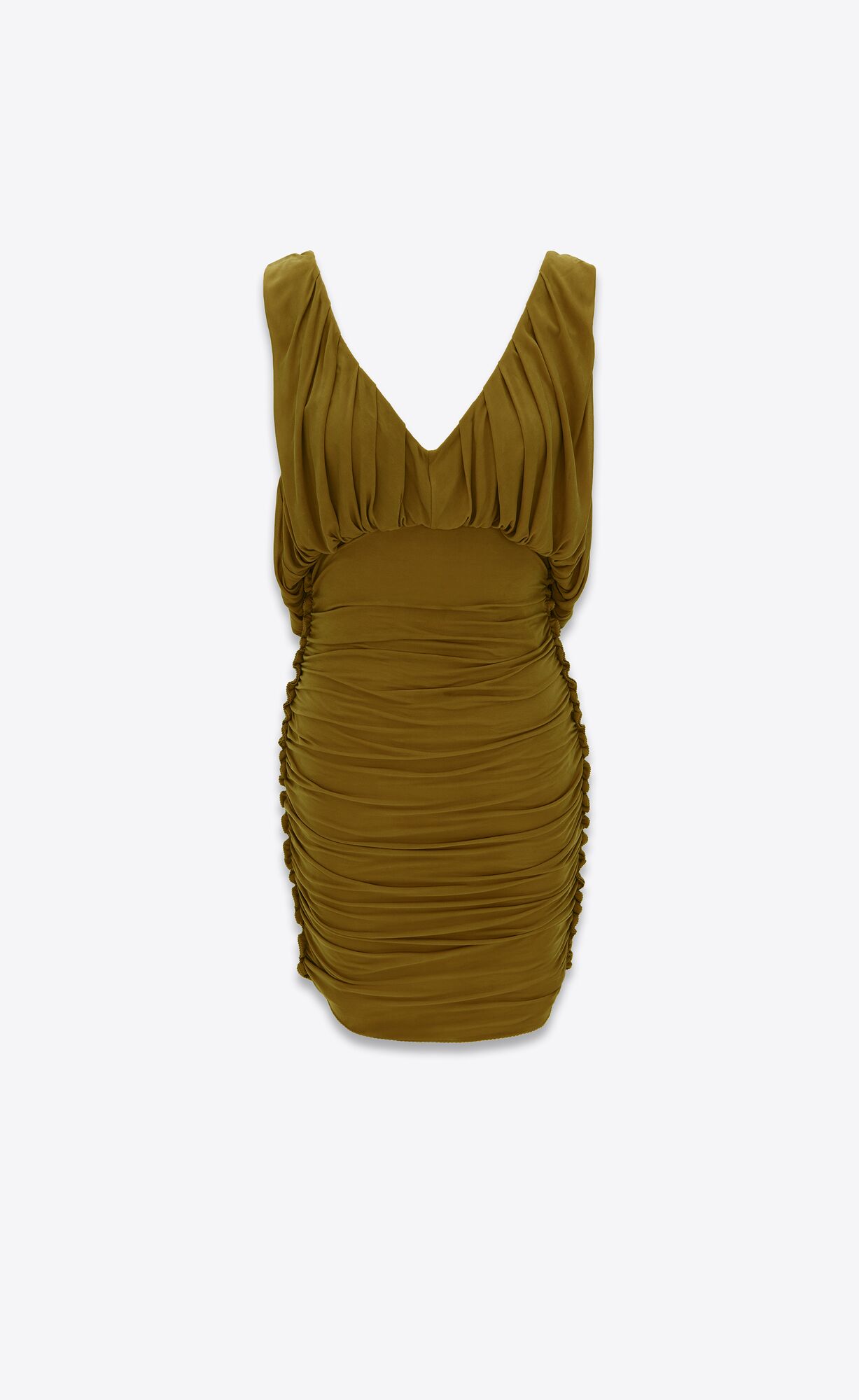 YSL Draped Dress In Jersey Khaki | PSKLF0924