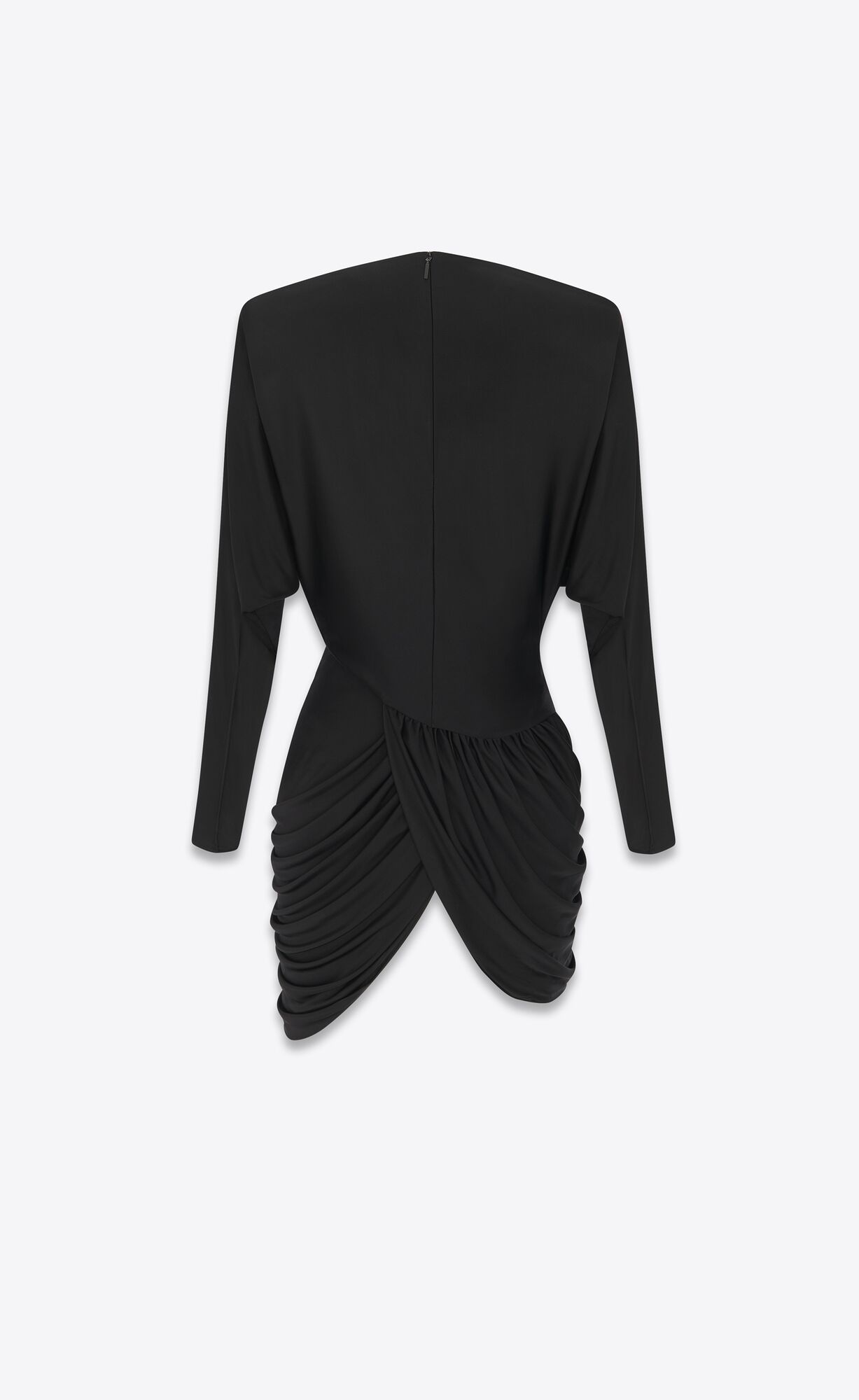 YSL Draped Dress In Shiny Jersey Black | RHSBW1907