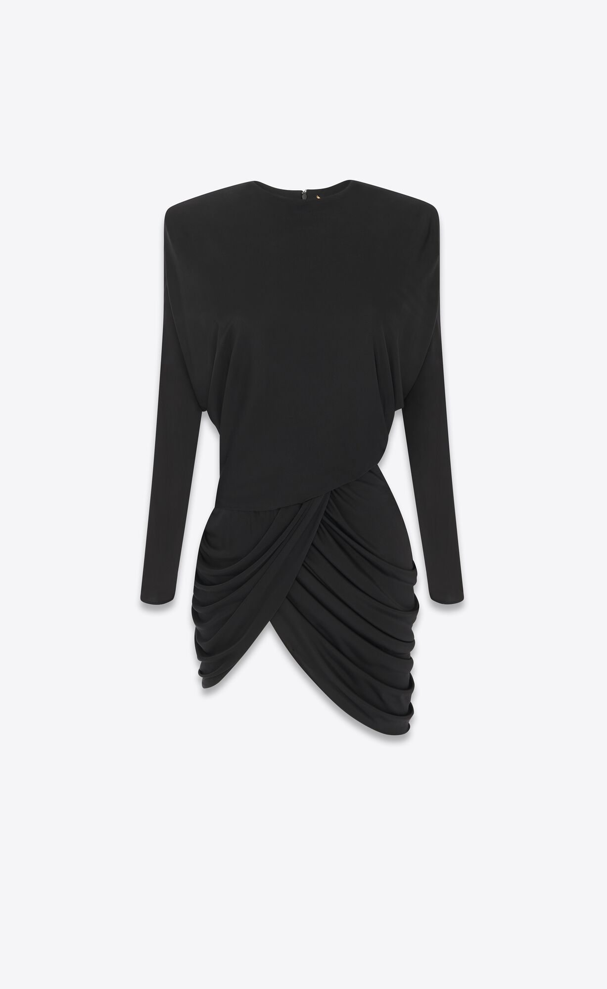 YSL Draped Dress In Shiny Jersey Black | RHSBW1907