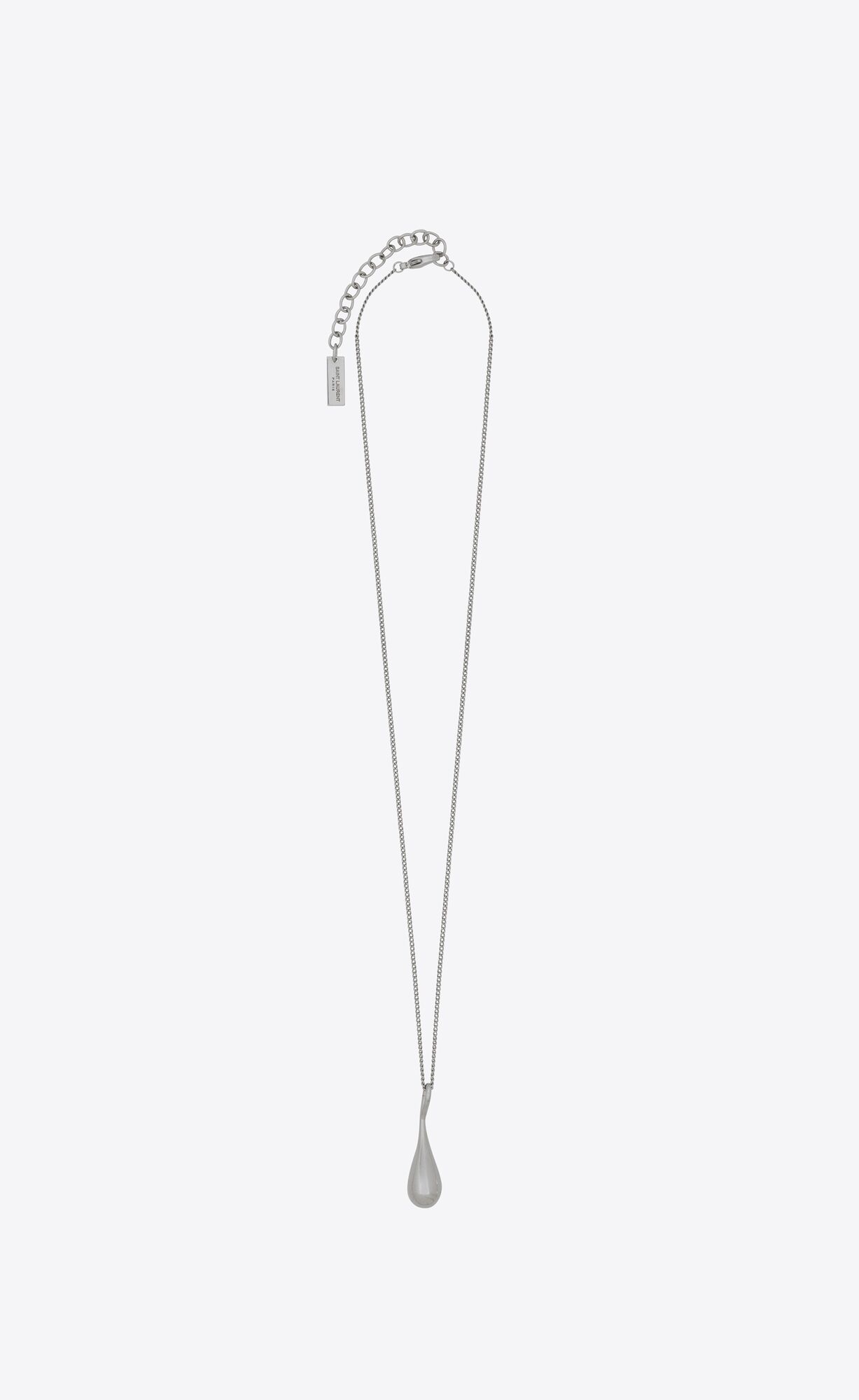 YSL Drop Charm Necklace In Metal Palladium | VPYQK4310