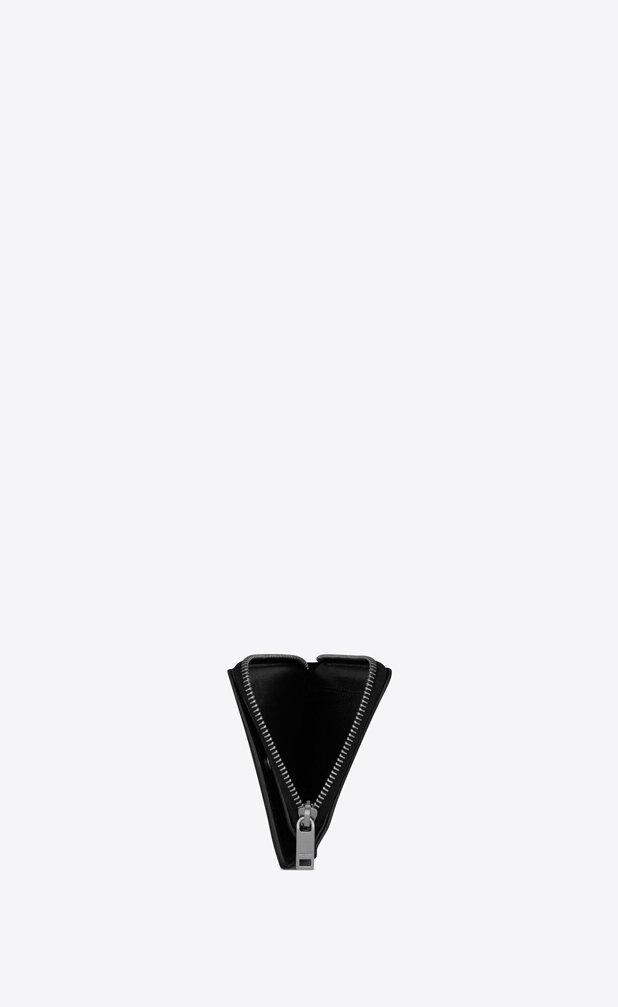 YSL East/West Zip-around Wallet In Grain De Poudre Embossed Leather Black | AOUYQ5697