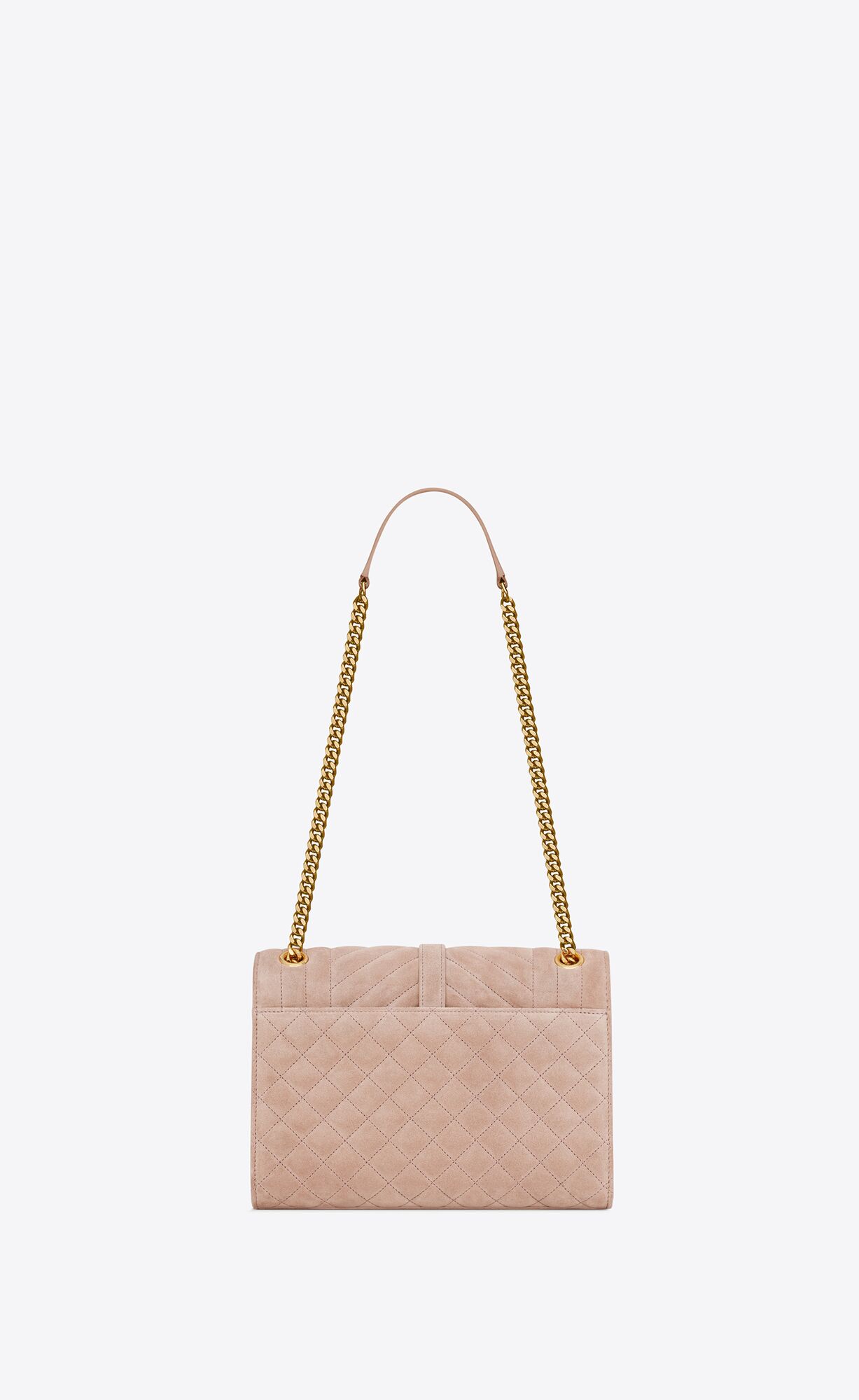 YSL Envelope Medium Chain Bag In Mix Matelassé Suede Rosy Sand | OPKWC2071