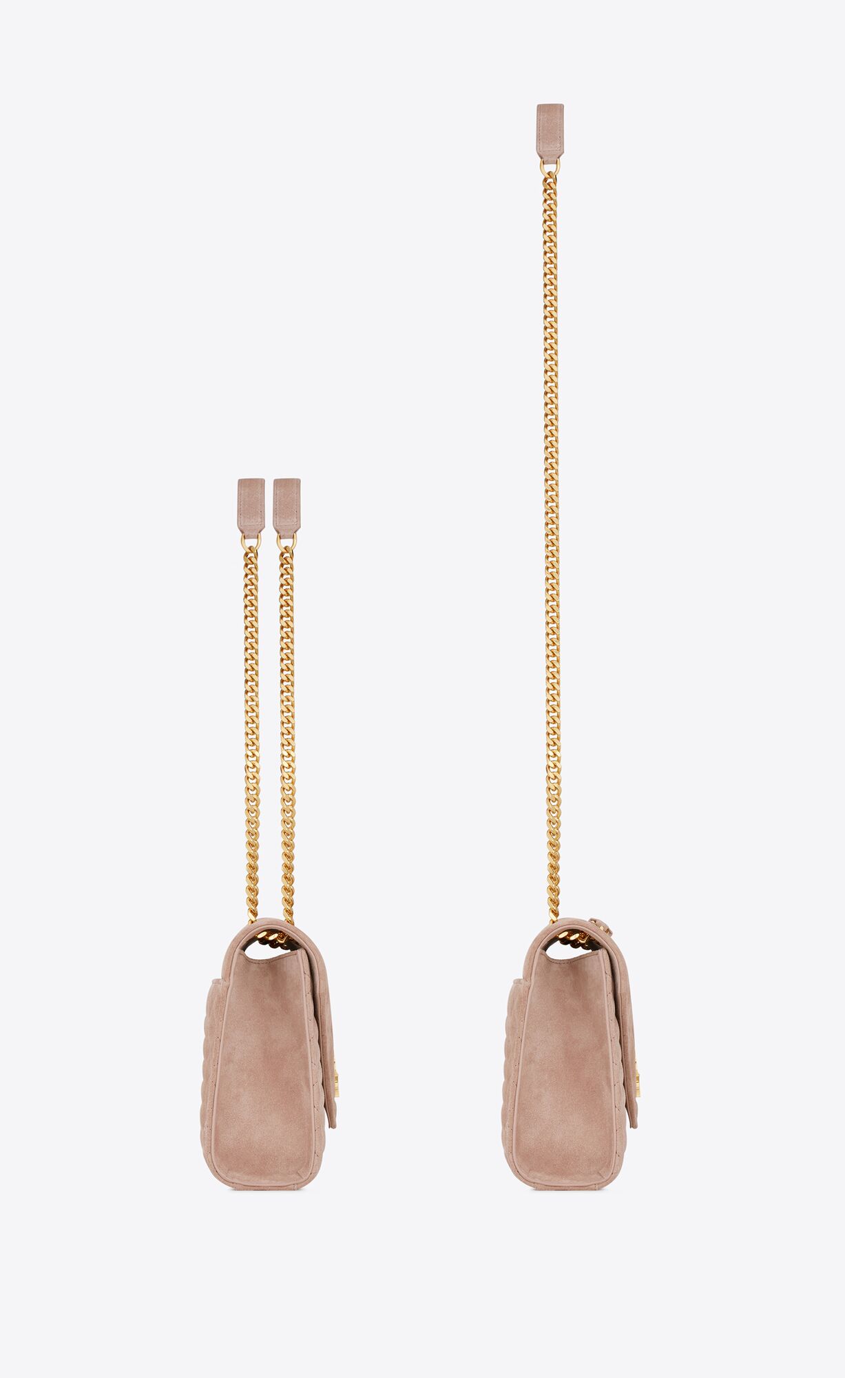 YSL Envelope Medium Chain Bag In Mix Matelassé Suede Rosy Sand | OPKWC2071