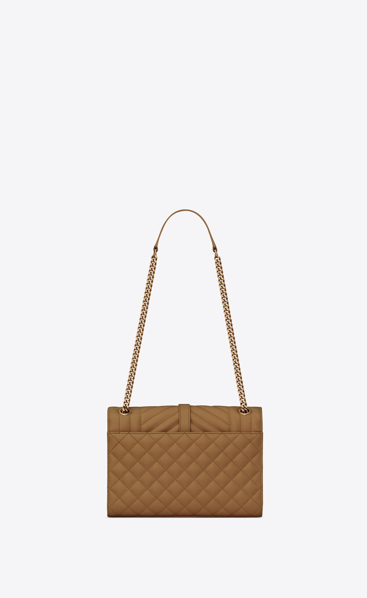 YSL Envelope Medium Chain Bag In Mix Matelassé Grain De Poudre Embossed Leather Old Oil | VIDYW1567