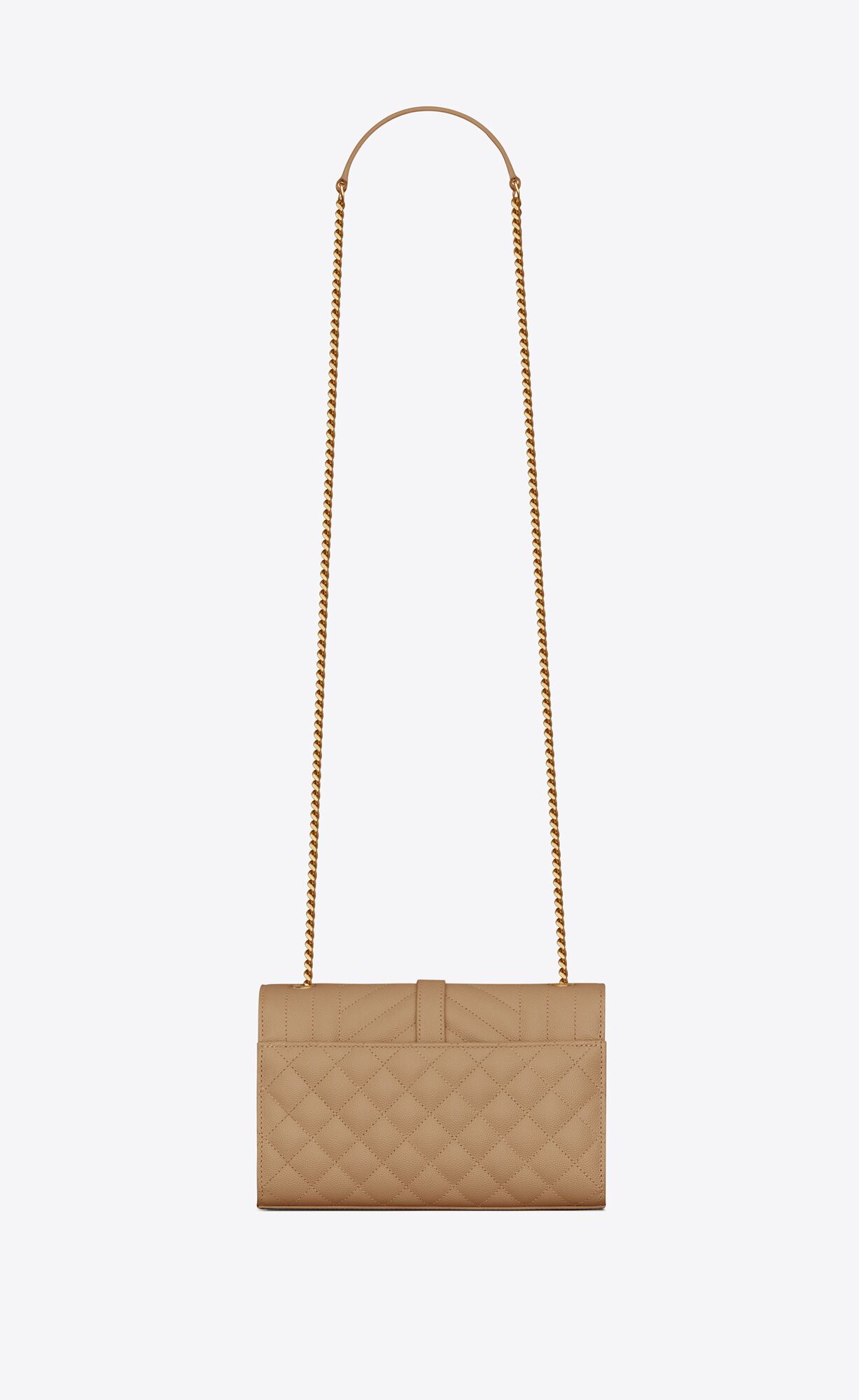 YSL Envelope Small Bag In Mix Matelassé Grain De Poudre Embossed Leather Taupe | GAFSI7083