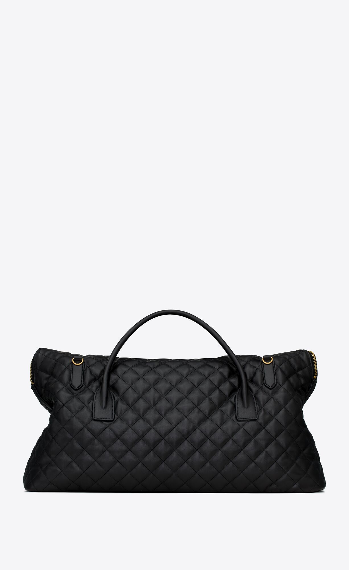 YSL Es Giant Travel Bag In Quilted Leather Black | EODWF7560