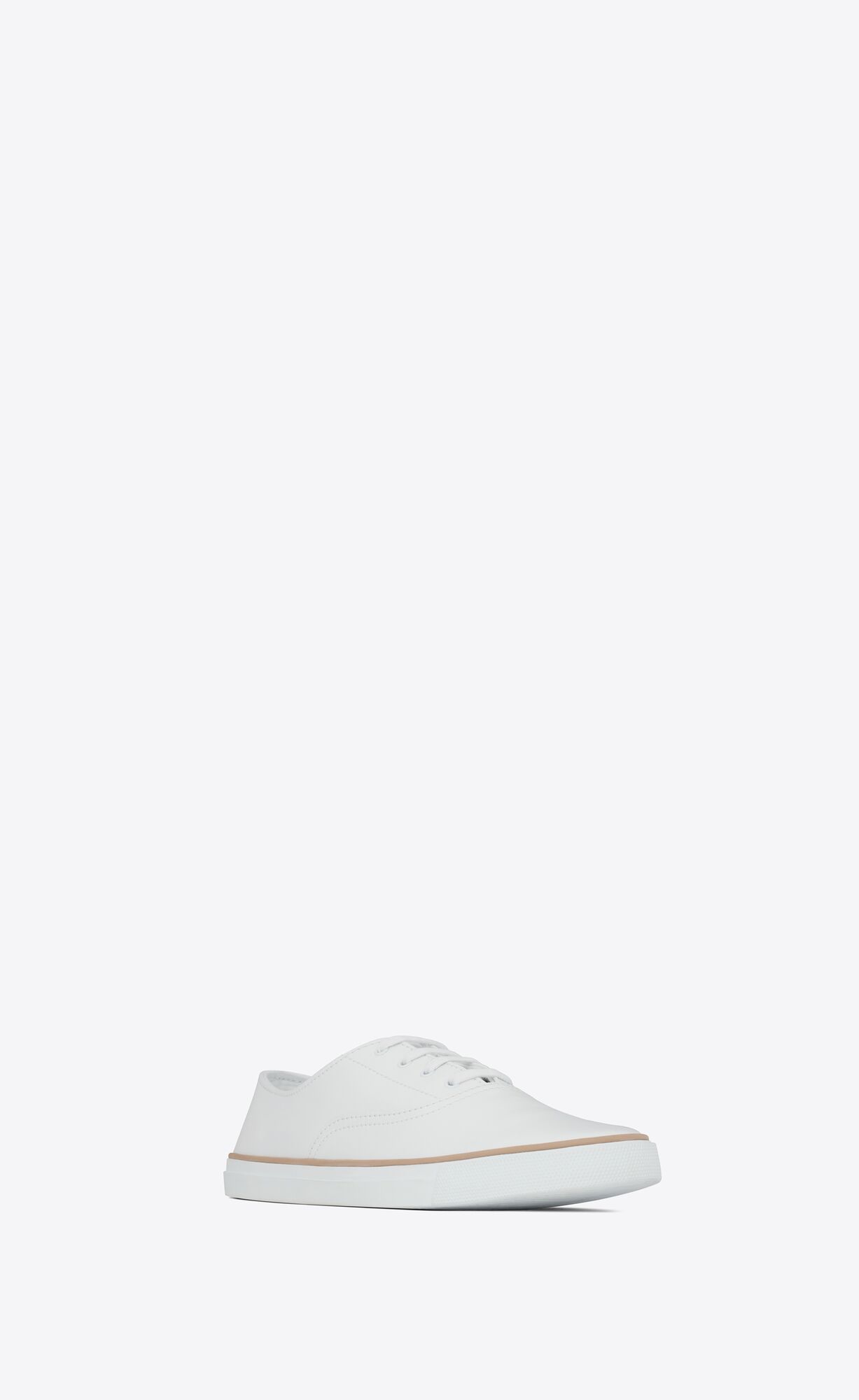 YSL Feliz Low Top Sneakers In Smooth Leather Blanc | VHXIN8370