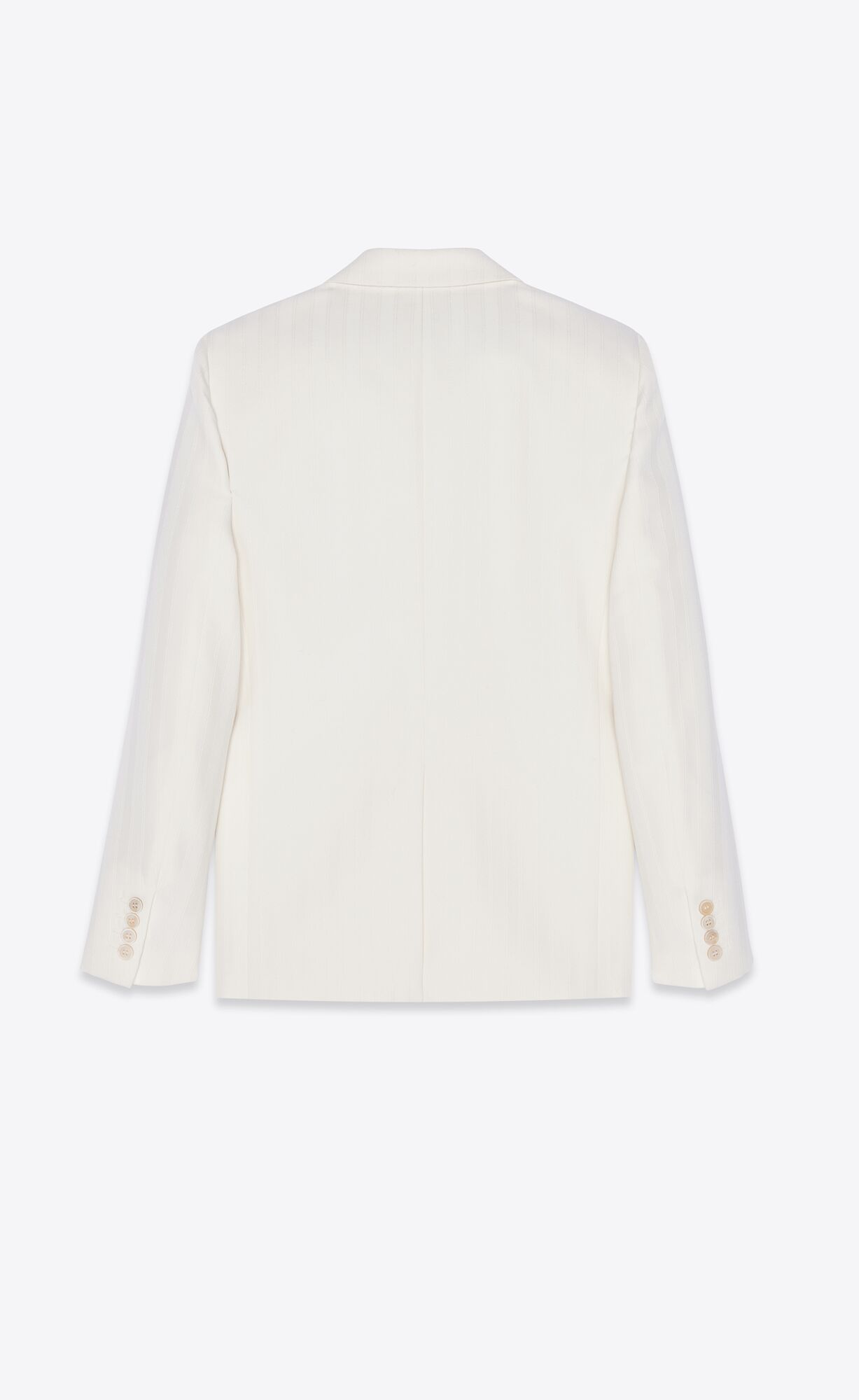 YSL Fitted Single-breasted Jacket In Striped Wool Craie | GMORX2354