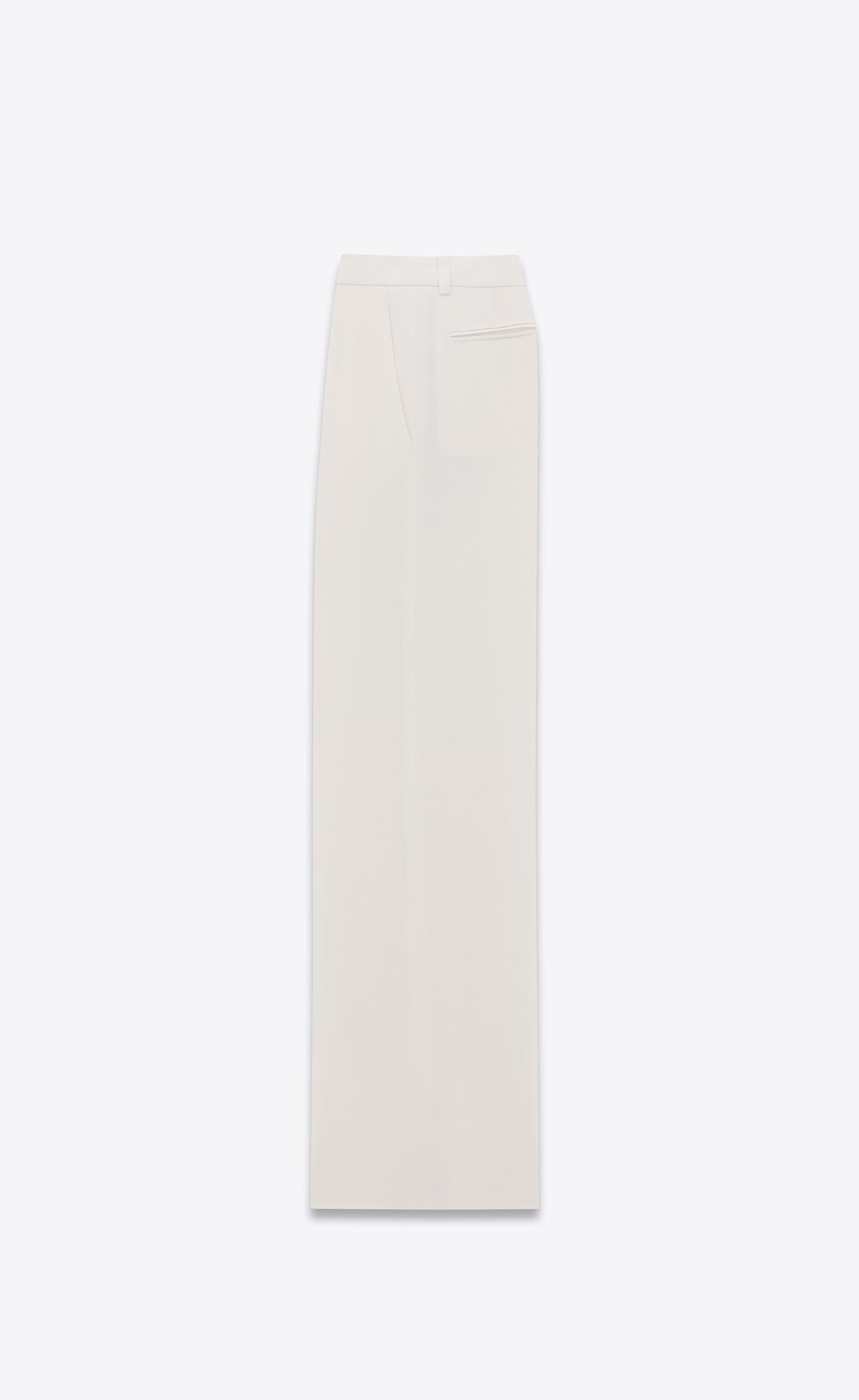 YSL Flared Pants In Crepe Satin Craie | VLYUC5183